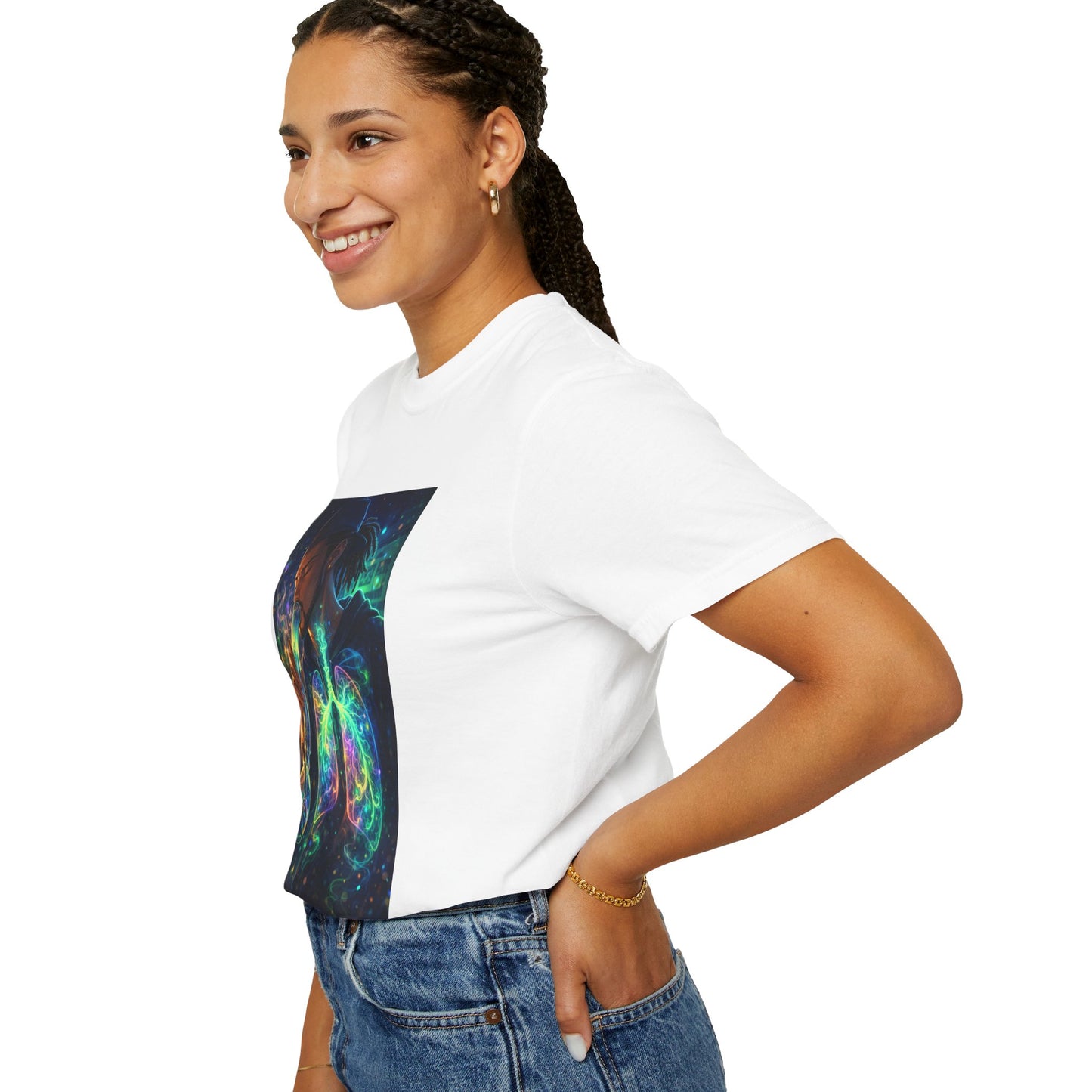 Cosmic Lungs T-Shirt — Neon Anatomical Art Tee