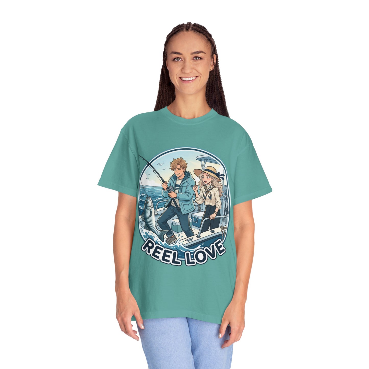 Reel Love Fishing T-Shirt — Cute Couple Anglers Graphic Tee