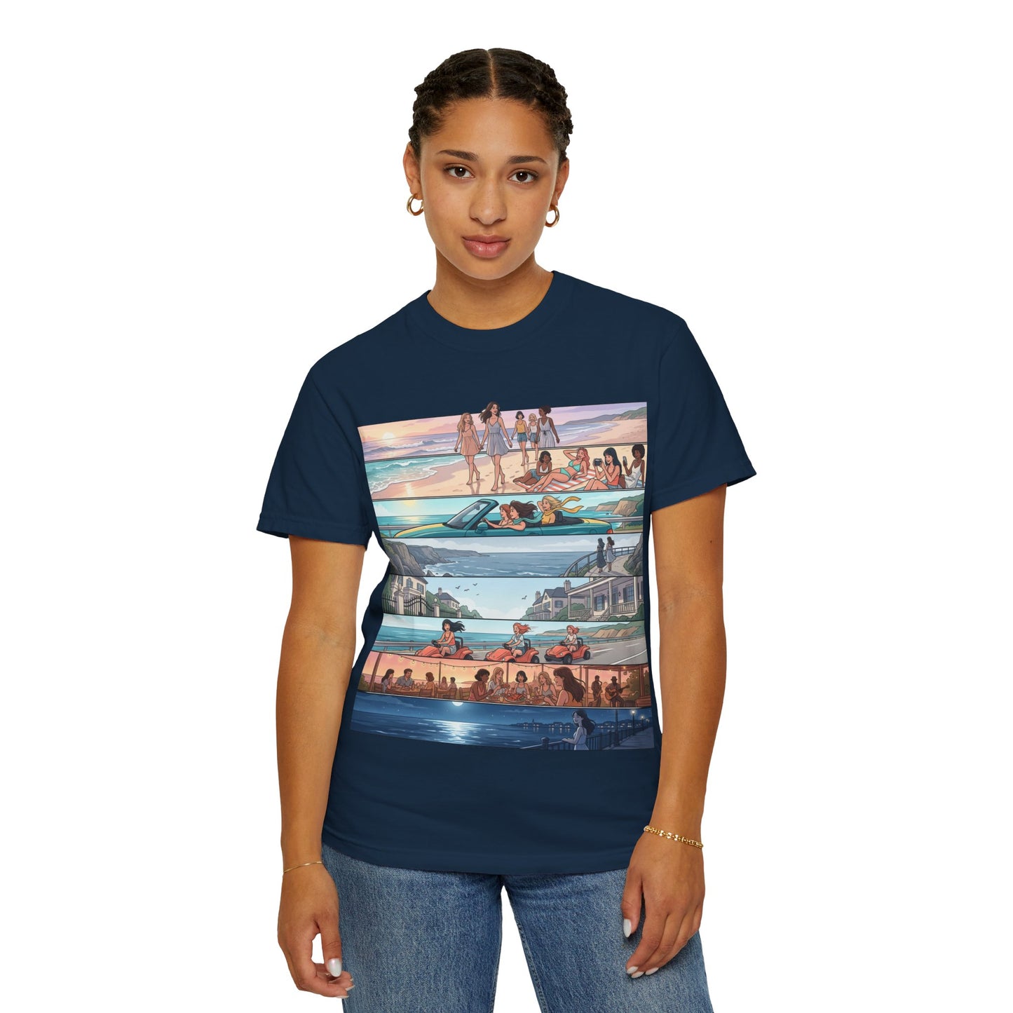 Beach Day Comic Panel T-Shirt — 'Meet Me Where the Waves' Graphic Tee
