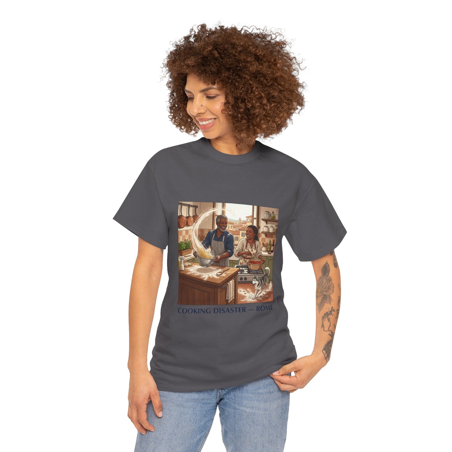 T-Shirt — 'Cooking Disaster — Rome' Illustrated Cooking Tee