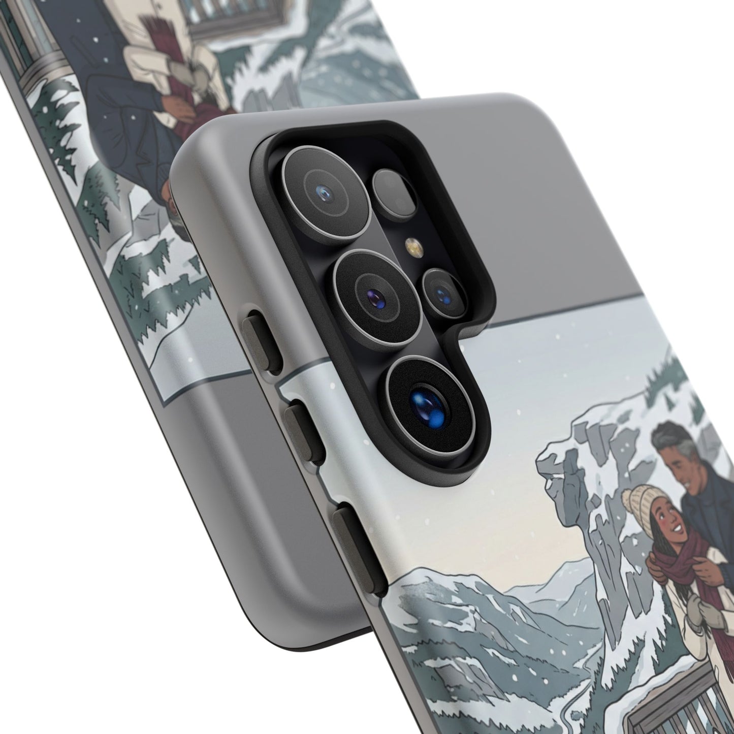 Winter Scenic Phone Case — Franconia Notch NH Couples & Husky Design