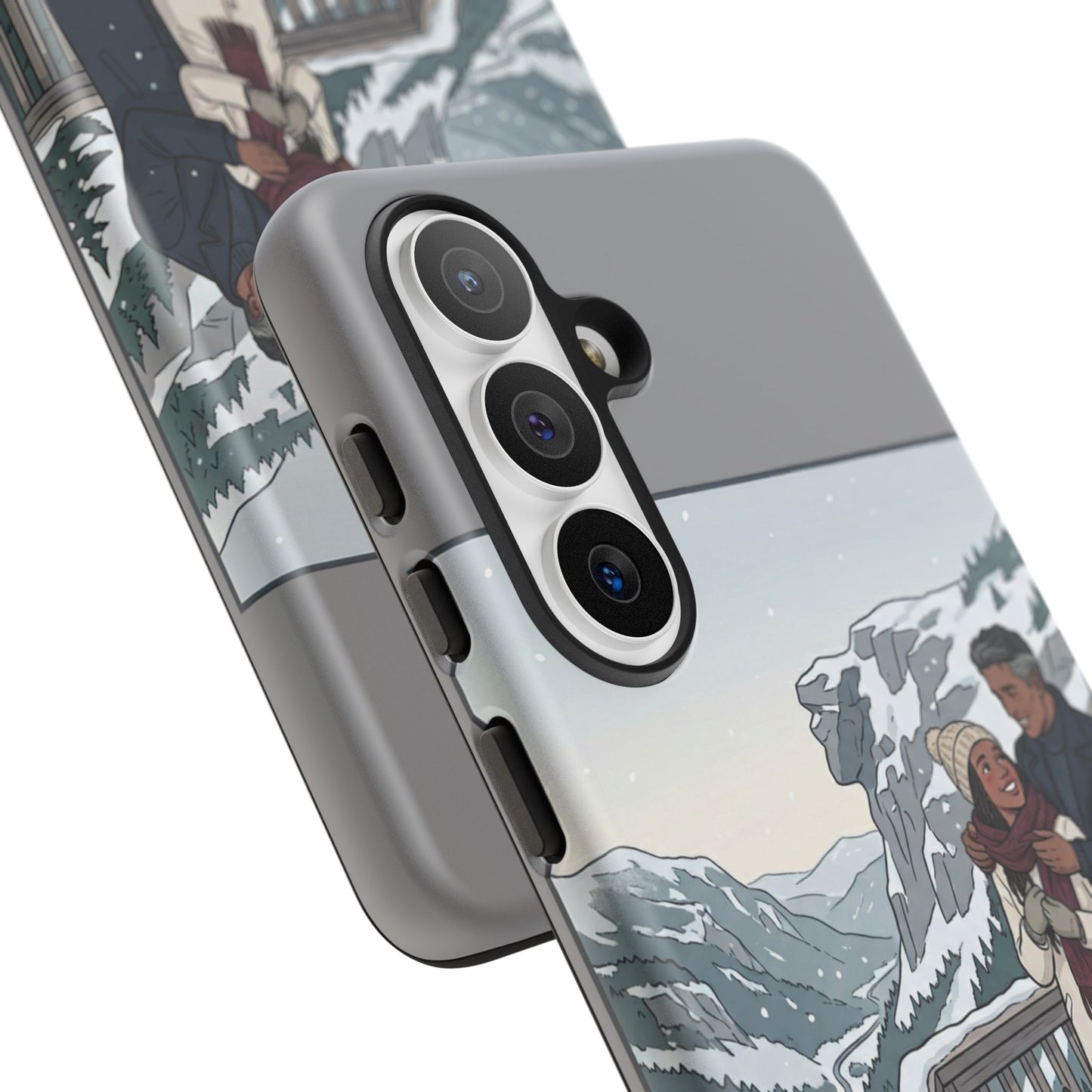 Winter Scenic Phone Case — Franconia Notch NH Couples & Husky Design