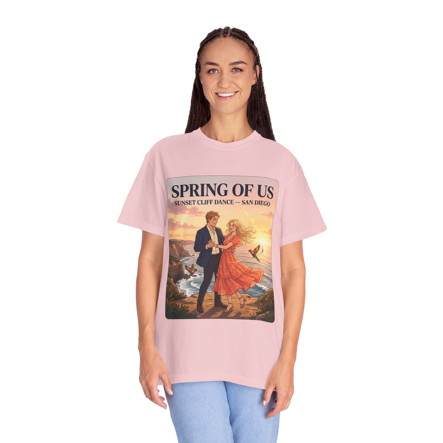 Spring of Us T‑Shirt — Sunset Cliff Dance San Diego Vintage Romance Tee