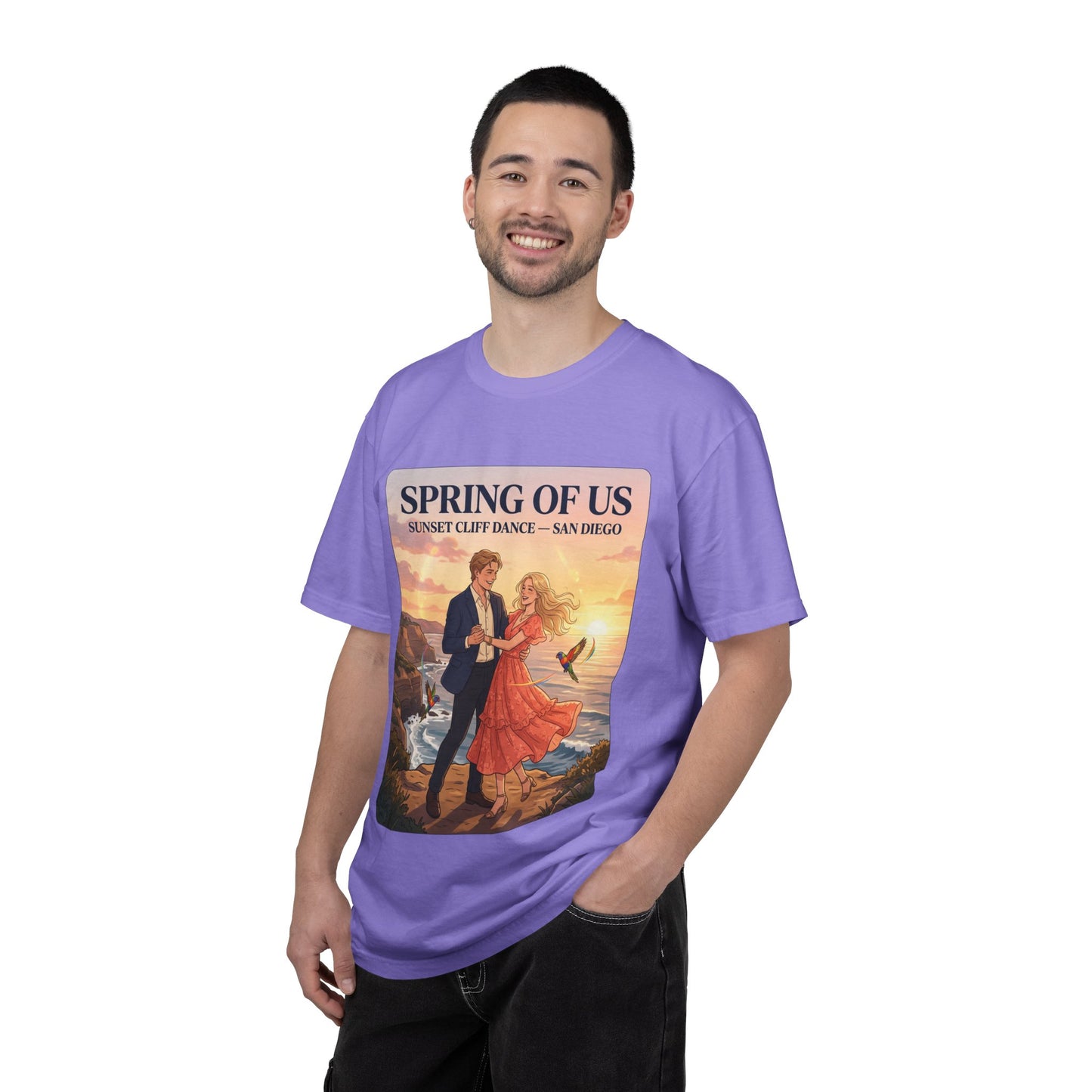 Spring of Us T‑Shirt — Sunset Cliff Dance San Diego Vintage Romance Tee