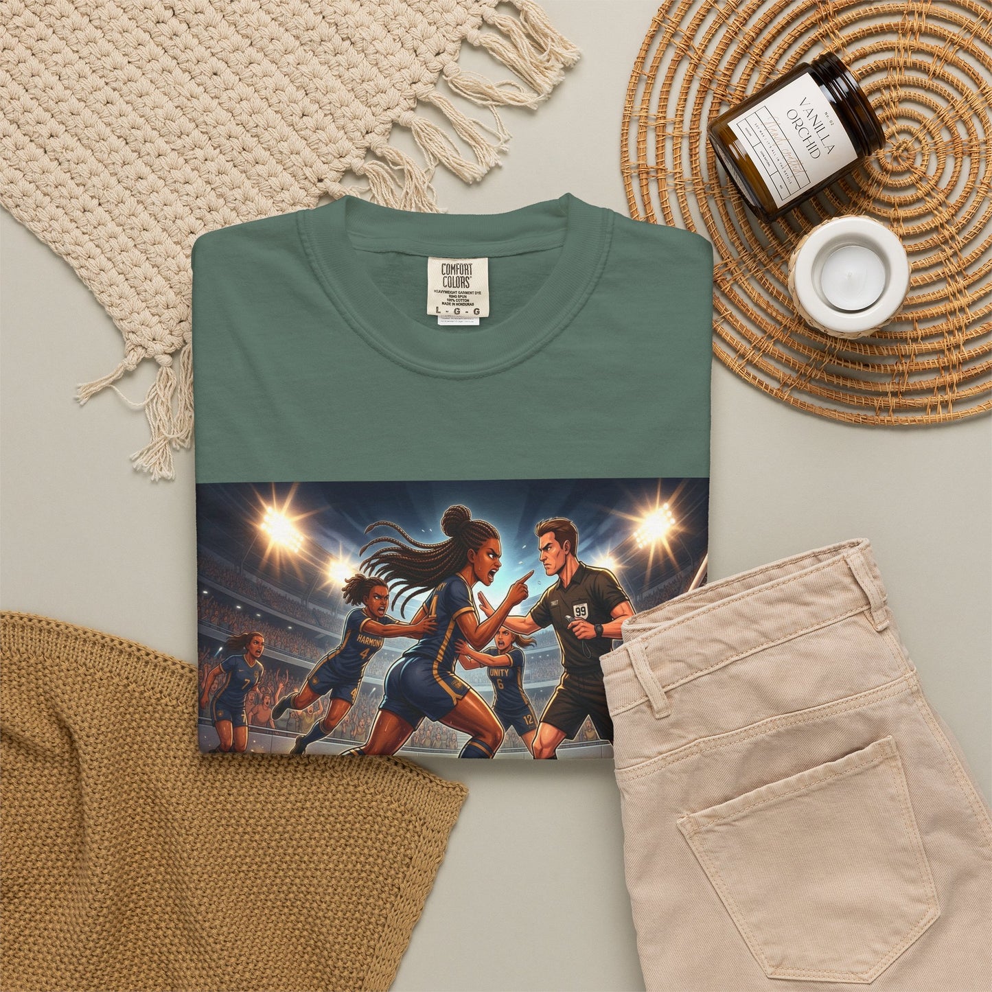Soccer Night Match T-Shirt — Dynamic Players Under Stadium Lights