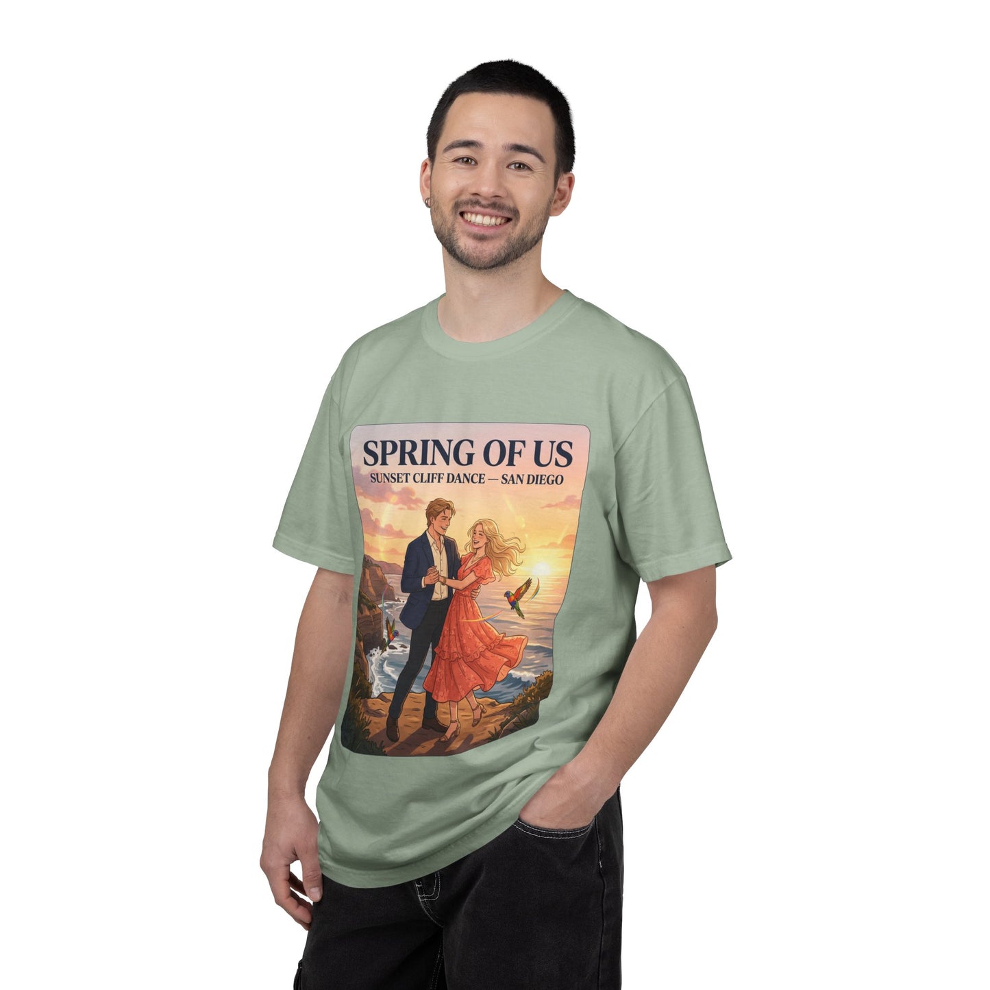 Spring of Us T‑Shirt — Sunset Cliff Dance San Diego Vintage Romance Tee