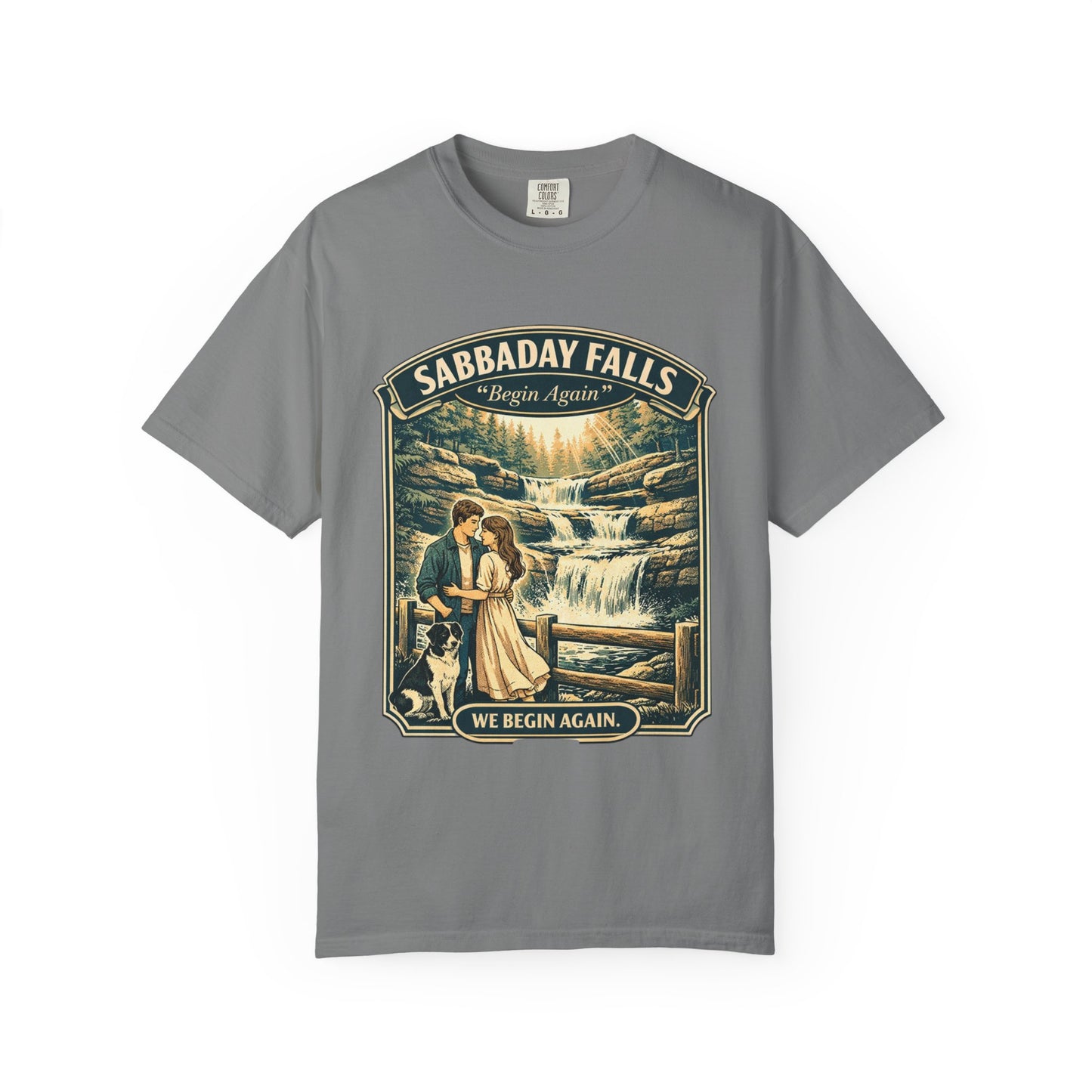 Sabbaday Falls 'We Begin Again' Vintage Nature T-Shirt
