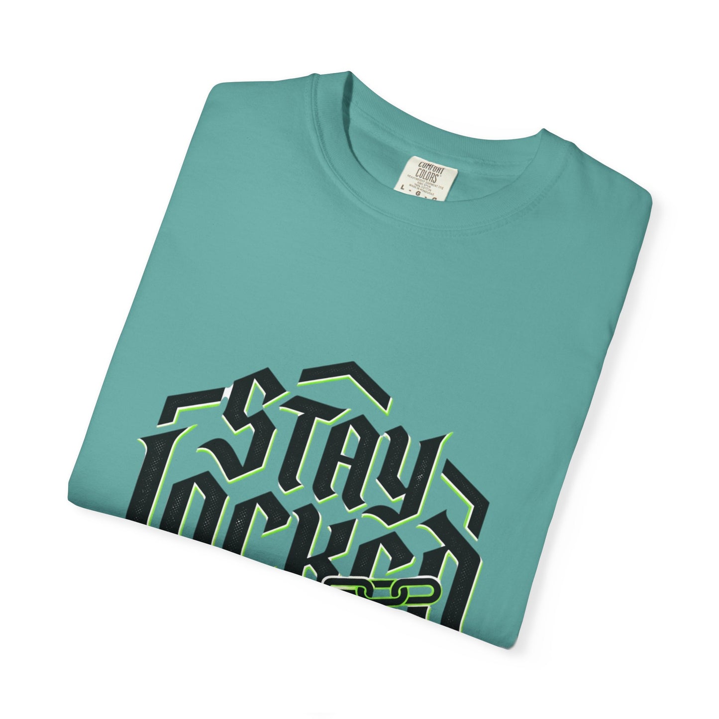 Stay Locked In T-Shirt — Bold Gothic Logo Tee