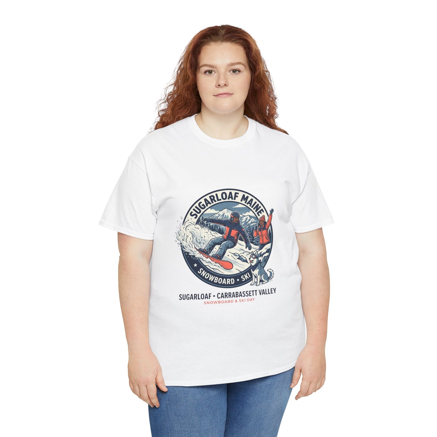 Sugarloaf Maine Snowboard & Ski T‑Shirt — Sugarloaf‑Carrabassett Valley Retro Graphic Tee