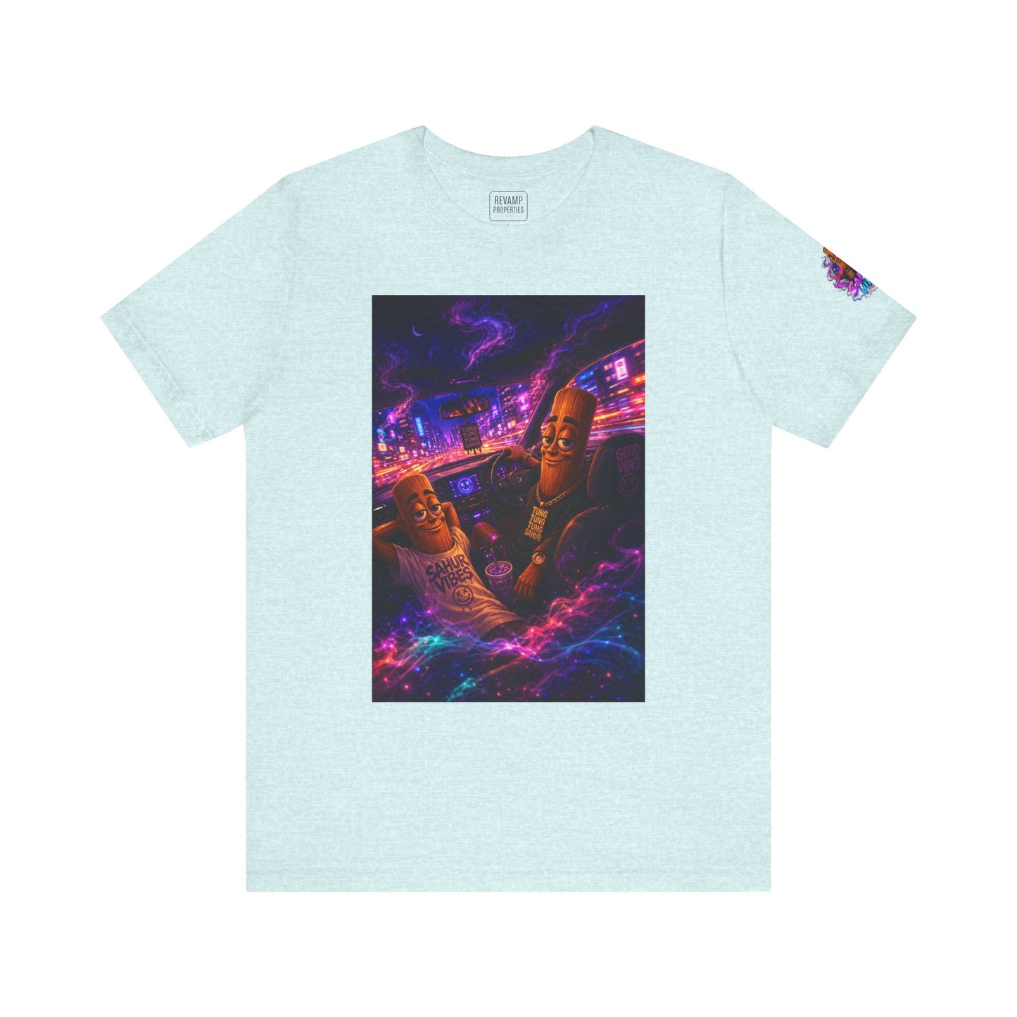 Tung Tung Tung Sahur Who Ride Like Us T-Shirt — Night Cruise Vaporwave Graphic Tee