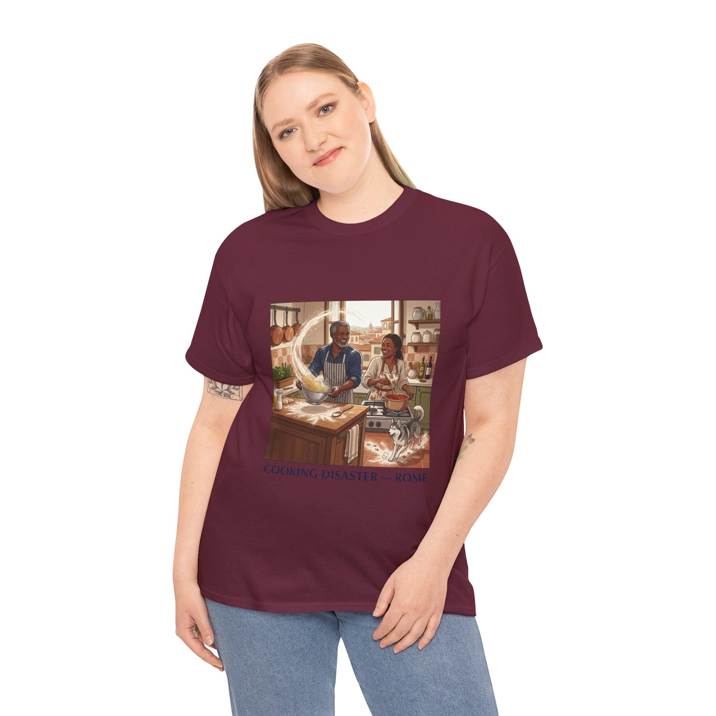 T-Shirt — 'Cooking Disaster — Rome' Illustrated Cooking Tee