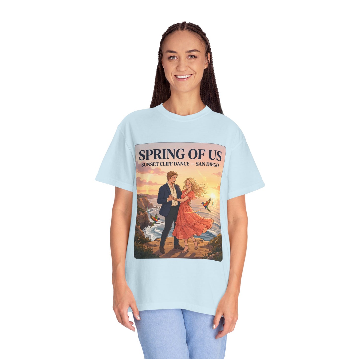 Spring of Us T‑Shirt — Sunset Cliff Dance San Diego Vintage Romance Tee