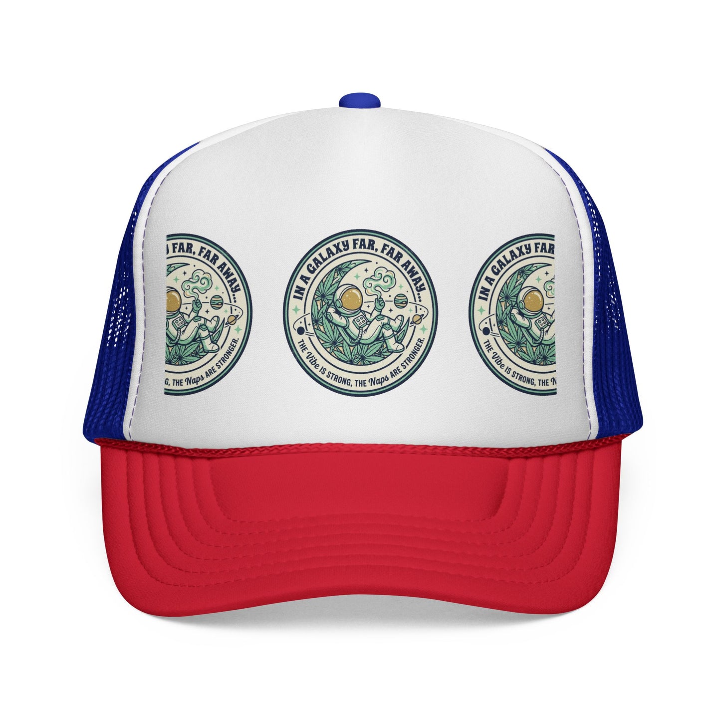 Trucker Cap — Vintage Celestial Patch Design (‘Far, Far, Far Away’ Space Badge)