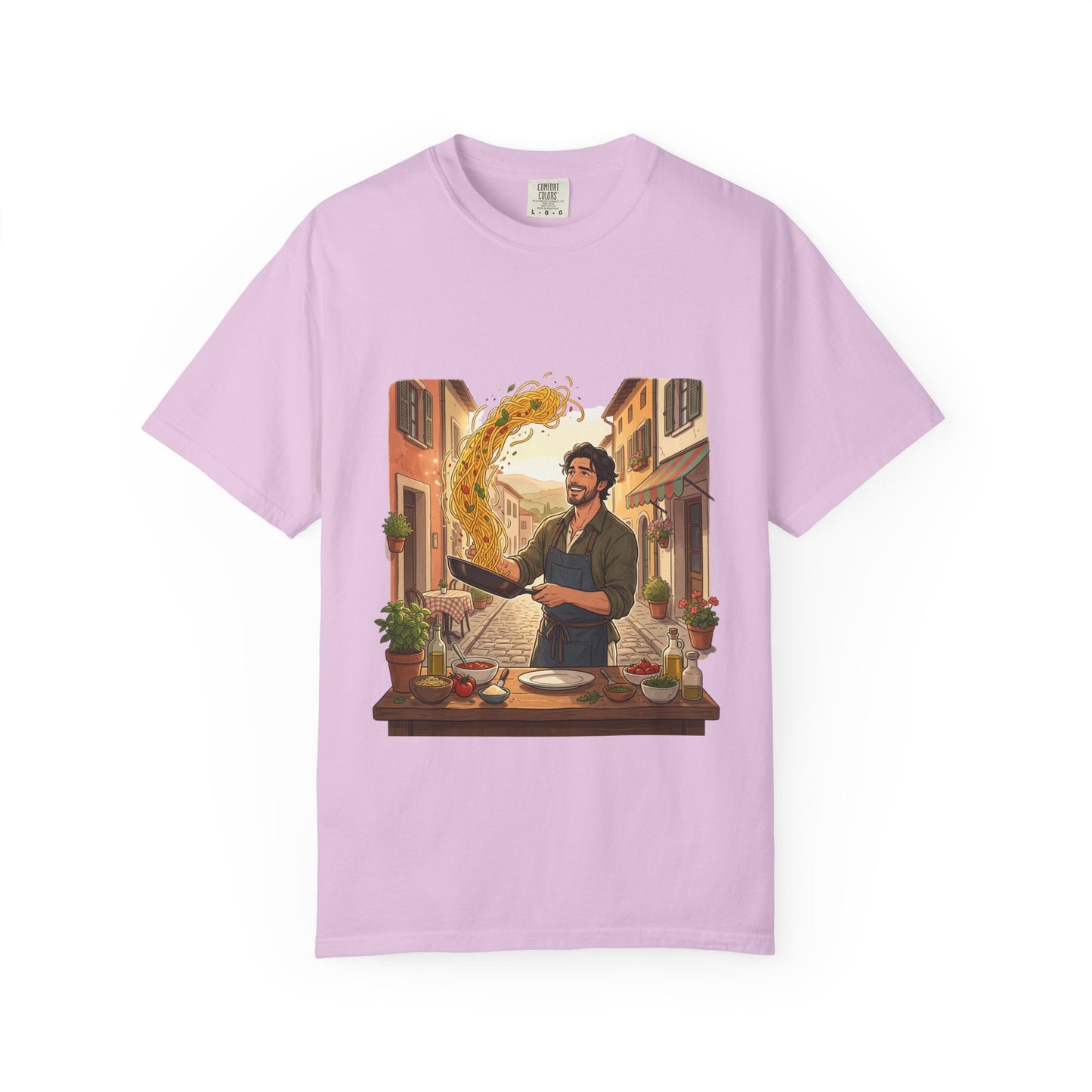 Italian Chef Pasta Toss T-Shirt — Vintage Street Kitchen Cooking Graphic Tee