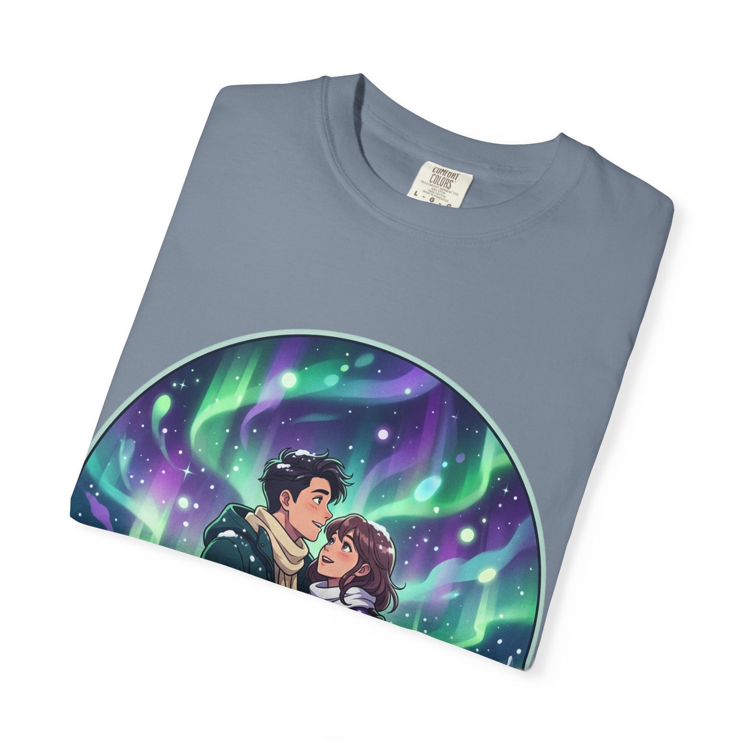 Night Magic T-Shirt — Northern Lights Couple Illustration