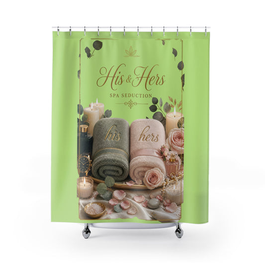 Spa Seduction His & Hers Shower Curtain – Romantic Couples Bathroom Decor