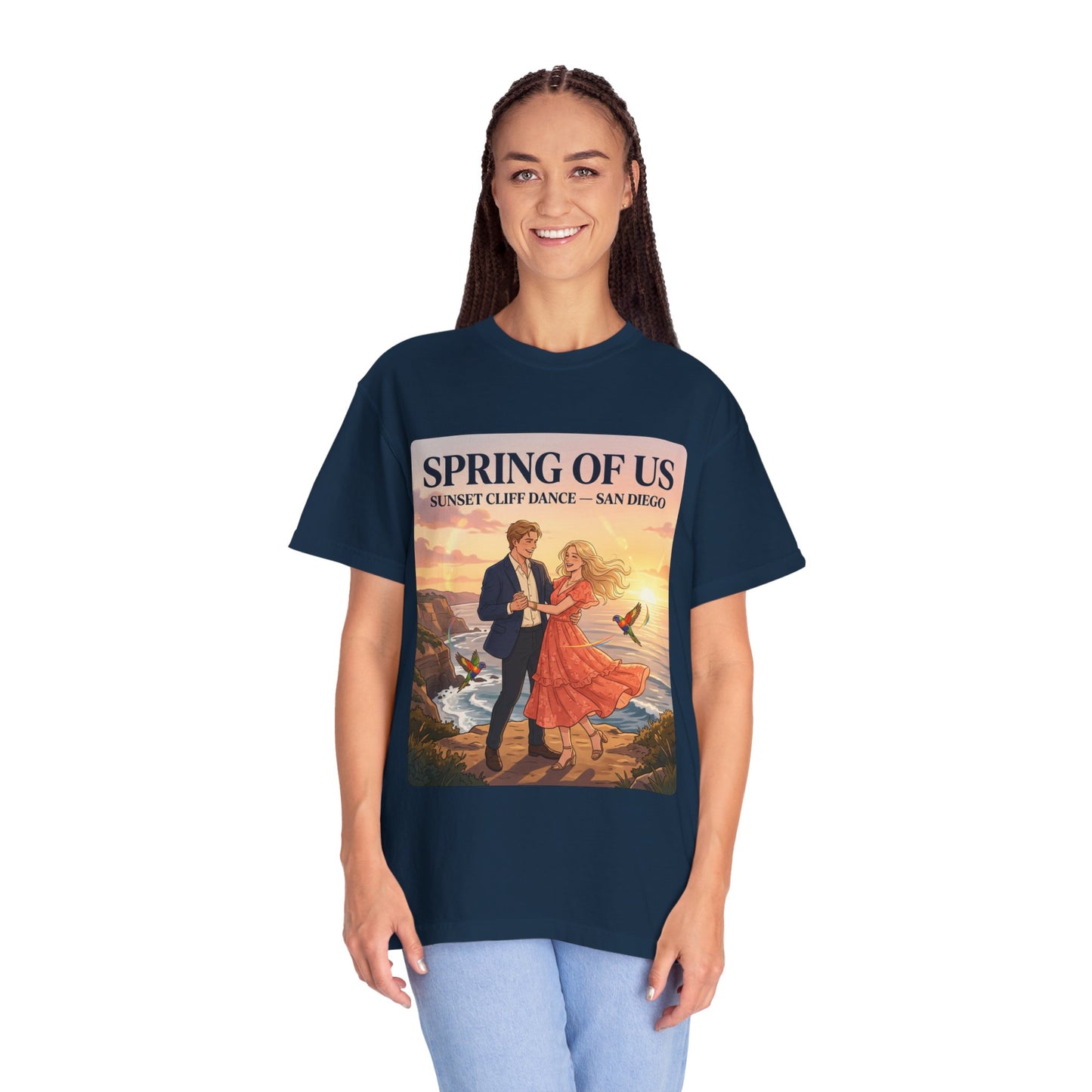 Spring of Us T‑Shirt — Sunset Cliff Dance San Diego Vintage Romance Tee