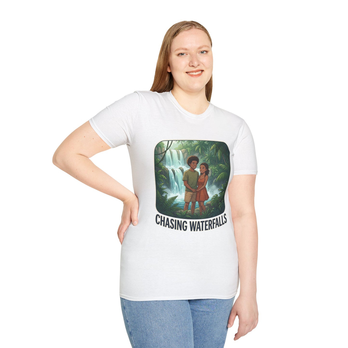 Chasing Waterfalls T-Shirt — Couple Adventure Graphic Tee