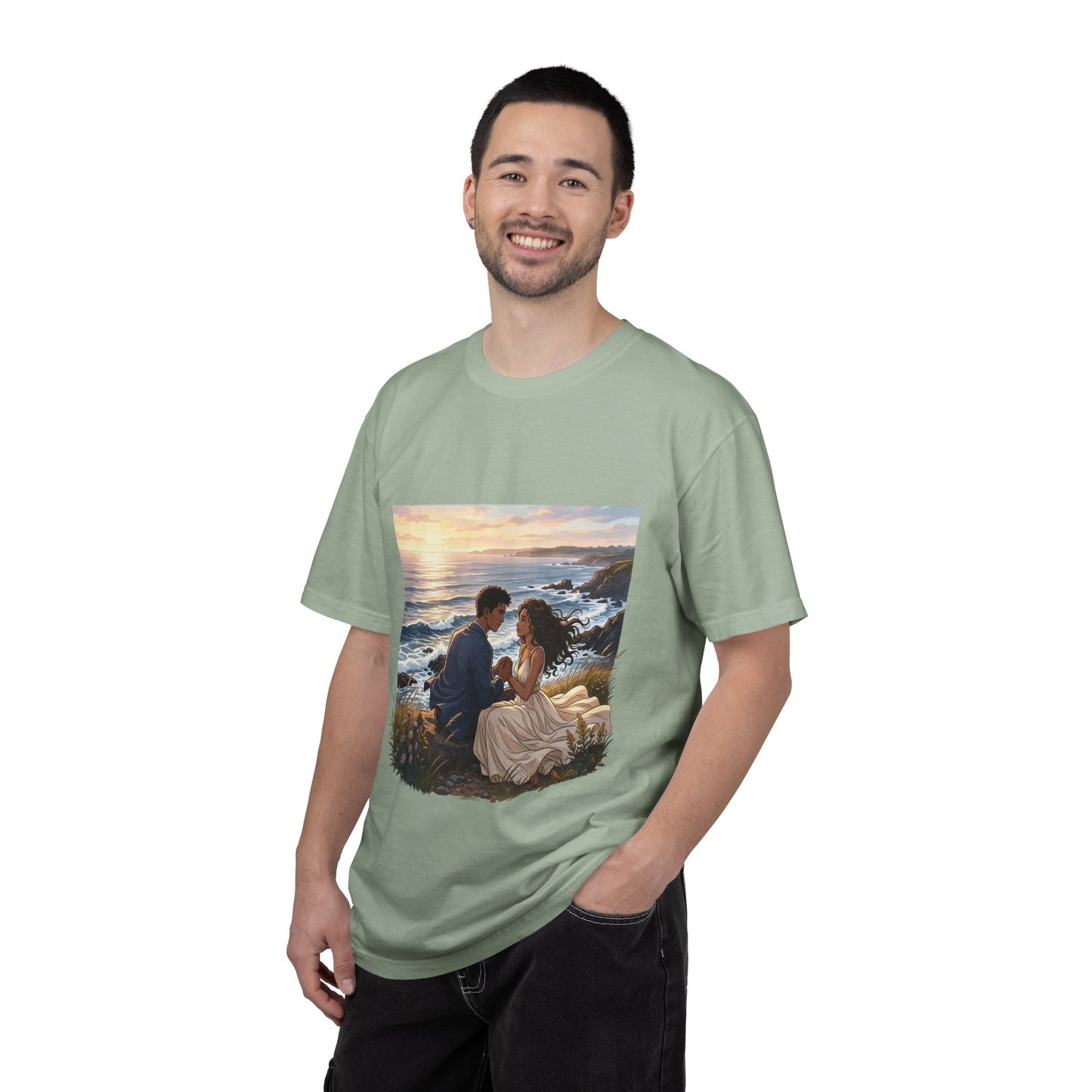 Romantic Sunset Beach Couple T-Shirt