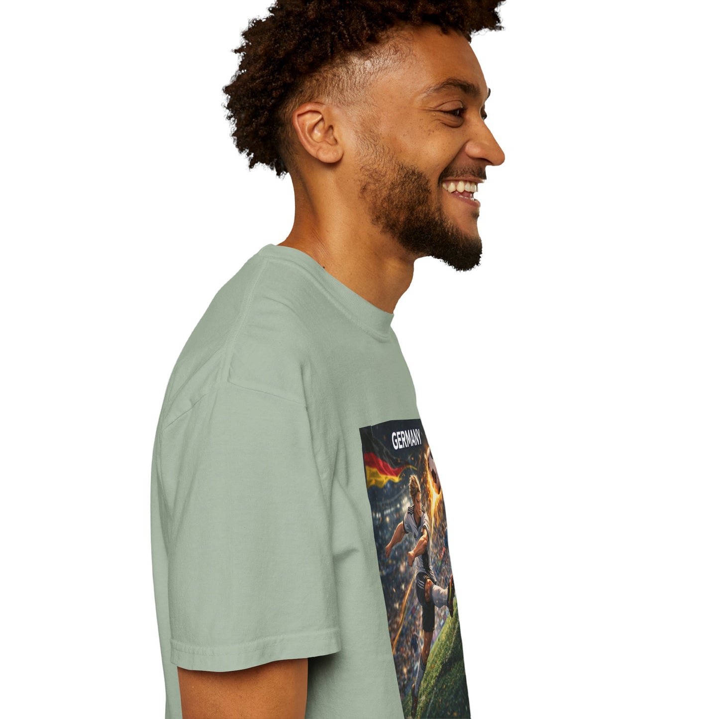Germany Soccer Player Graphic T-Shirt — Retro Football Stadium Print