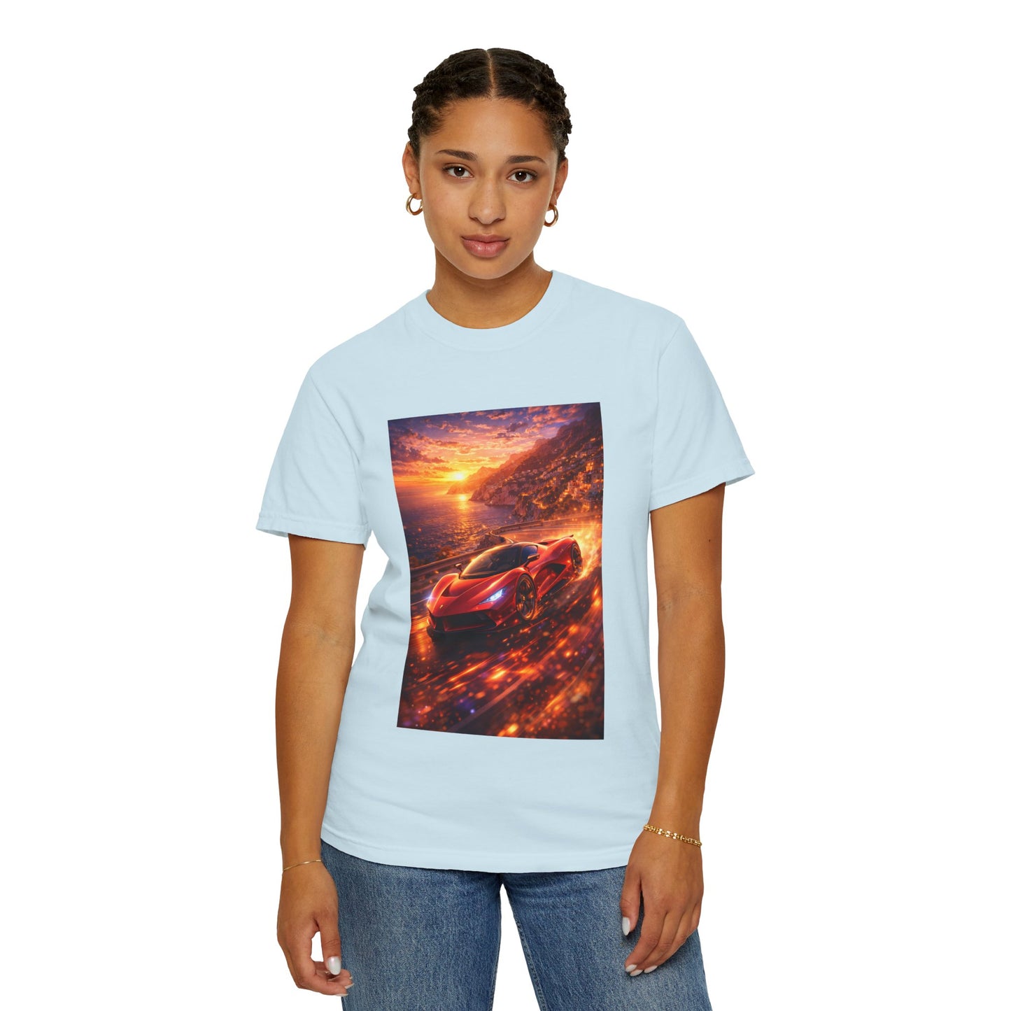 Ferrari F80- Amalfi Coast, Italy - T‑Shirt — Red Sports Car Print