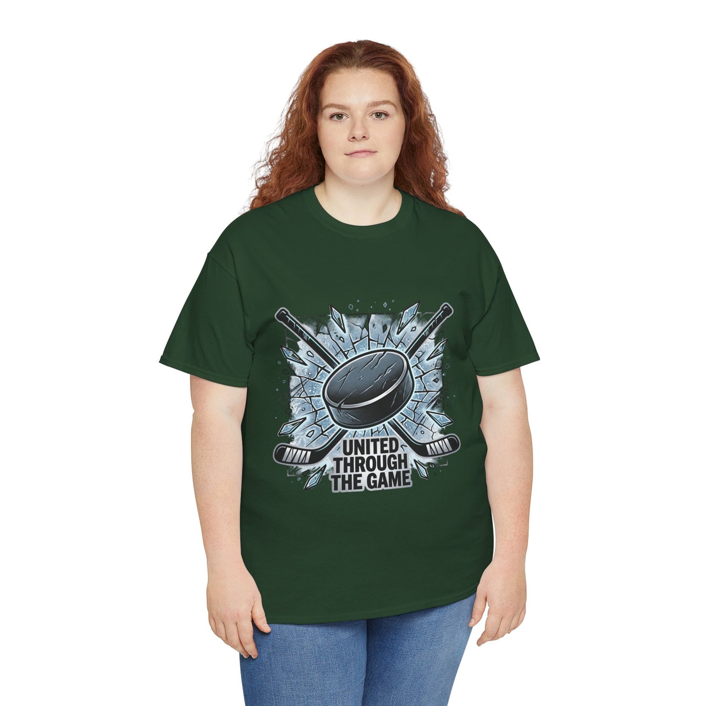 Hockey T-Shirt — "United Through the Game" Graphic Tee