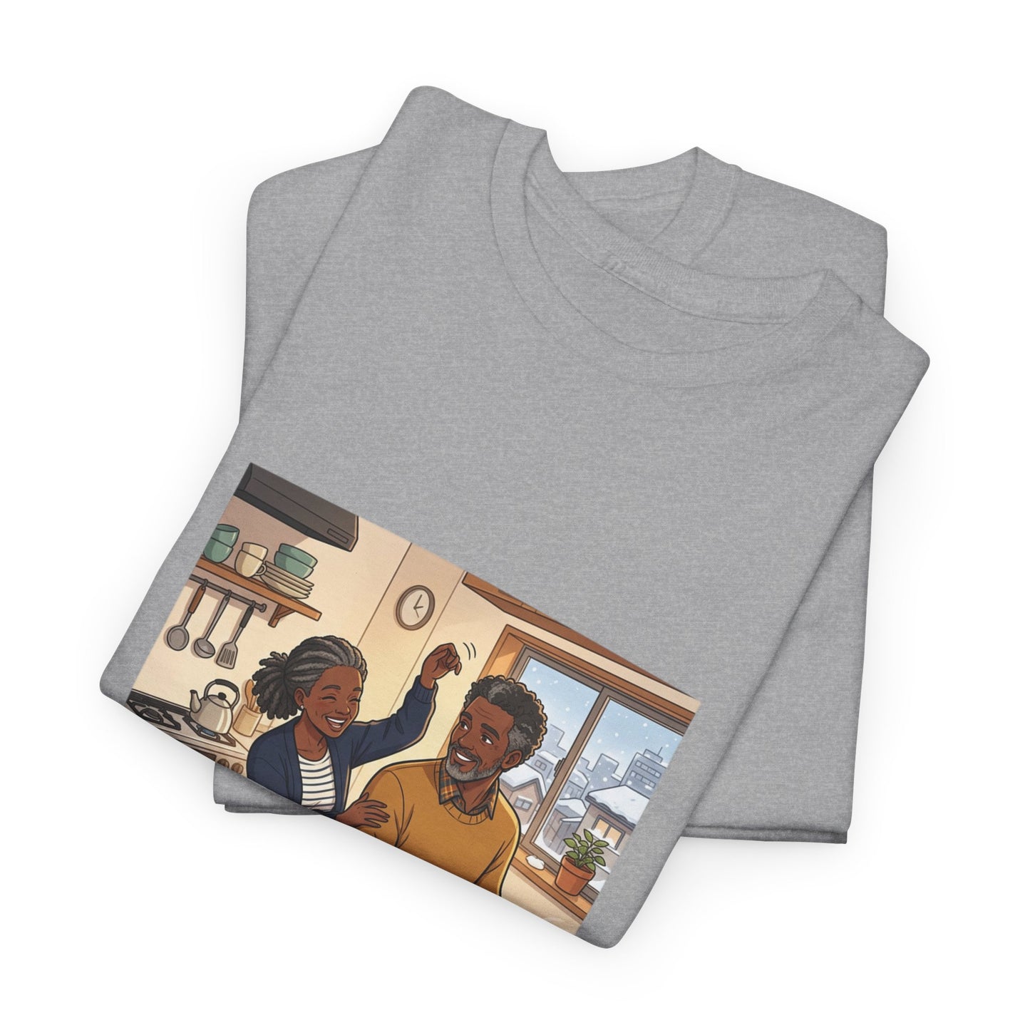 Dishwashing Dance Tee — Couple Kitchen Graphic T-Shirt