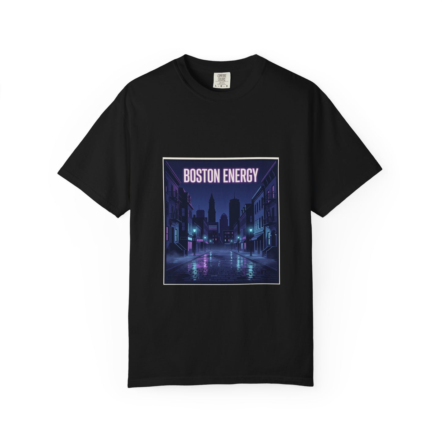 Boston Energy T-Shirt — Neon Cityscape Graphic Tee