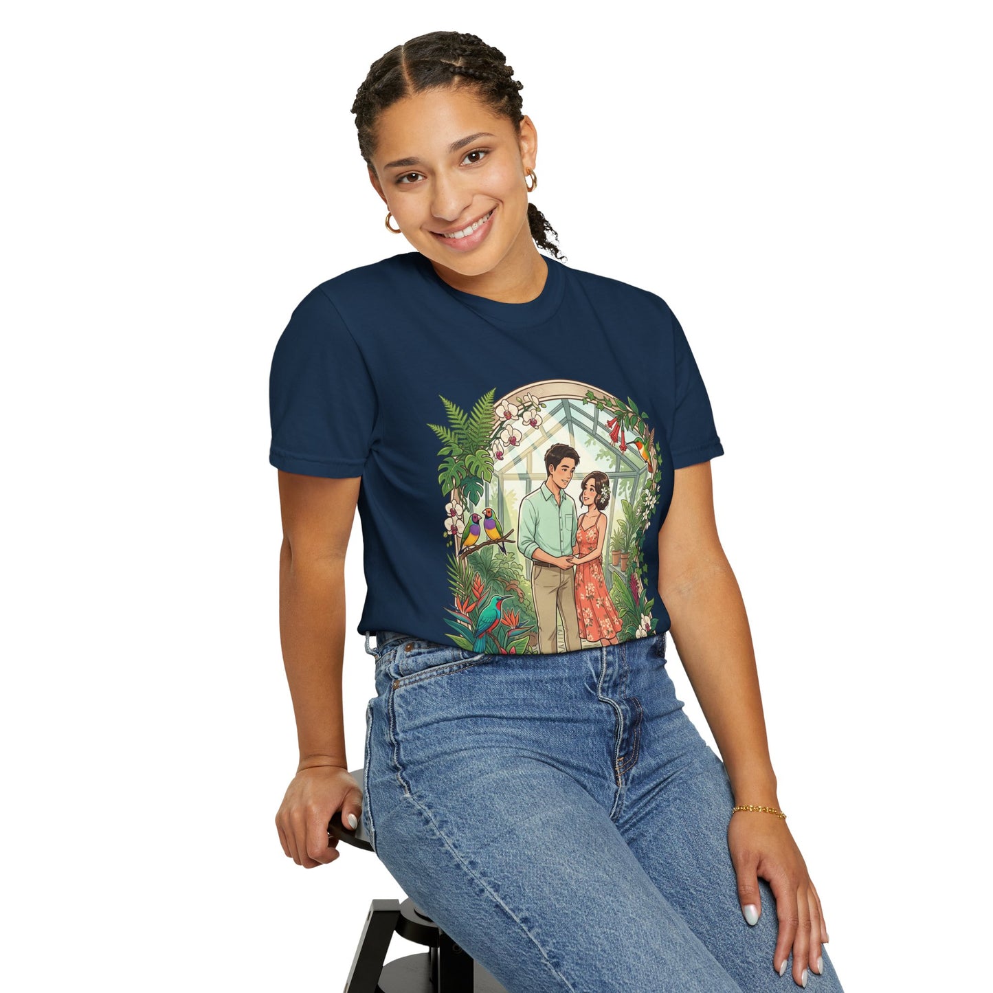 Romantic Greenhouse Couples T-Shirt — “Love Grows Where We Nurture It”