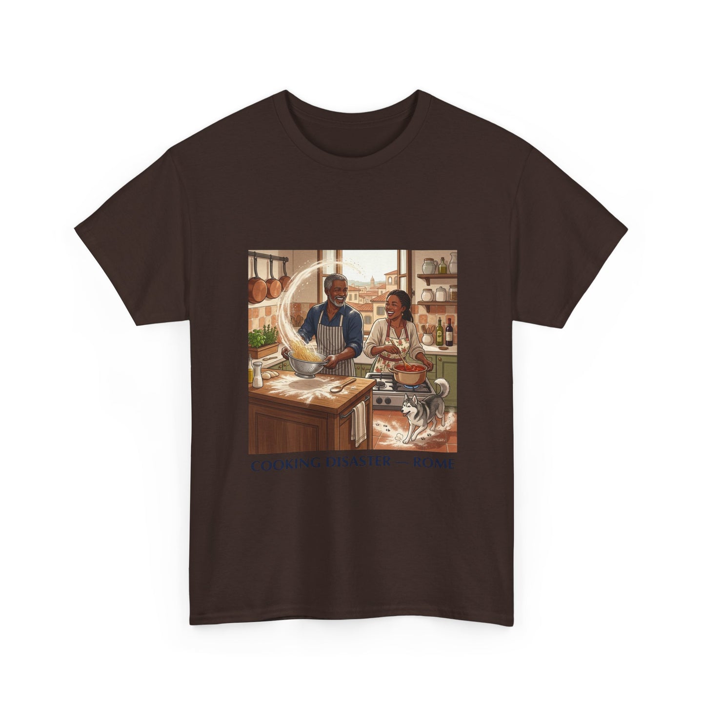 T-Shirt — 'Cooking Disaster — Rome' Illustrated Cooking Tee