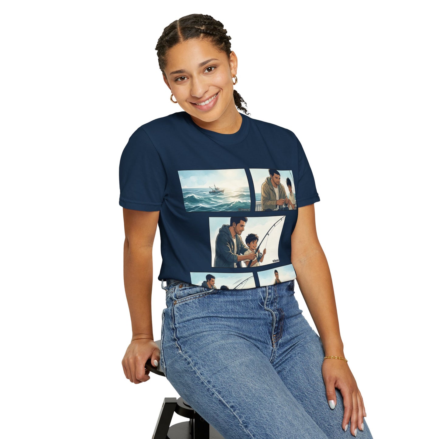 MORNING TIDES” (FATHER & SON EDITION) T-Shirt — Dad & Son Beach Fishing Graphic Tee