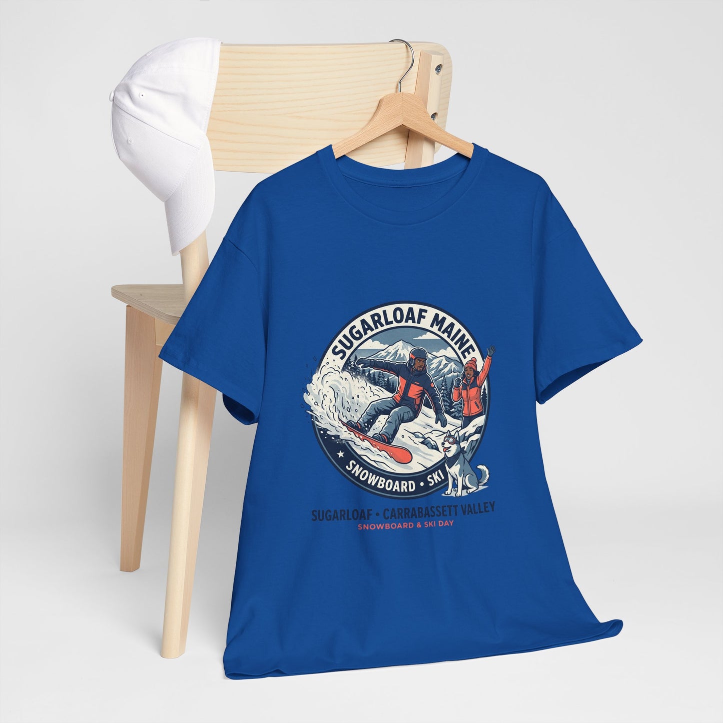 Sugarloaf Maine Snowboard & Ski T‑Shirt — Sugarloaf‑Carrabassett Valley Retro Graphic Tee