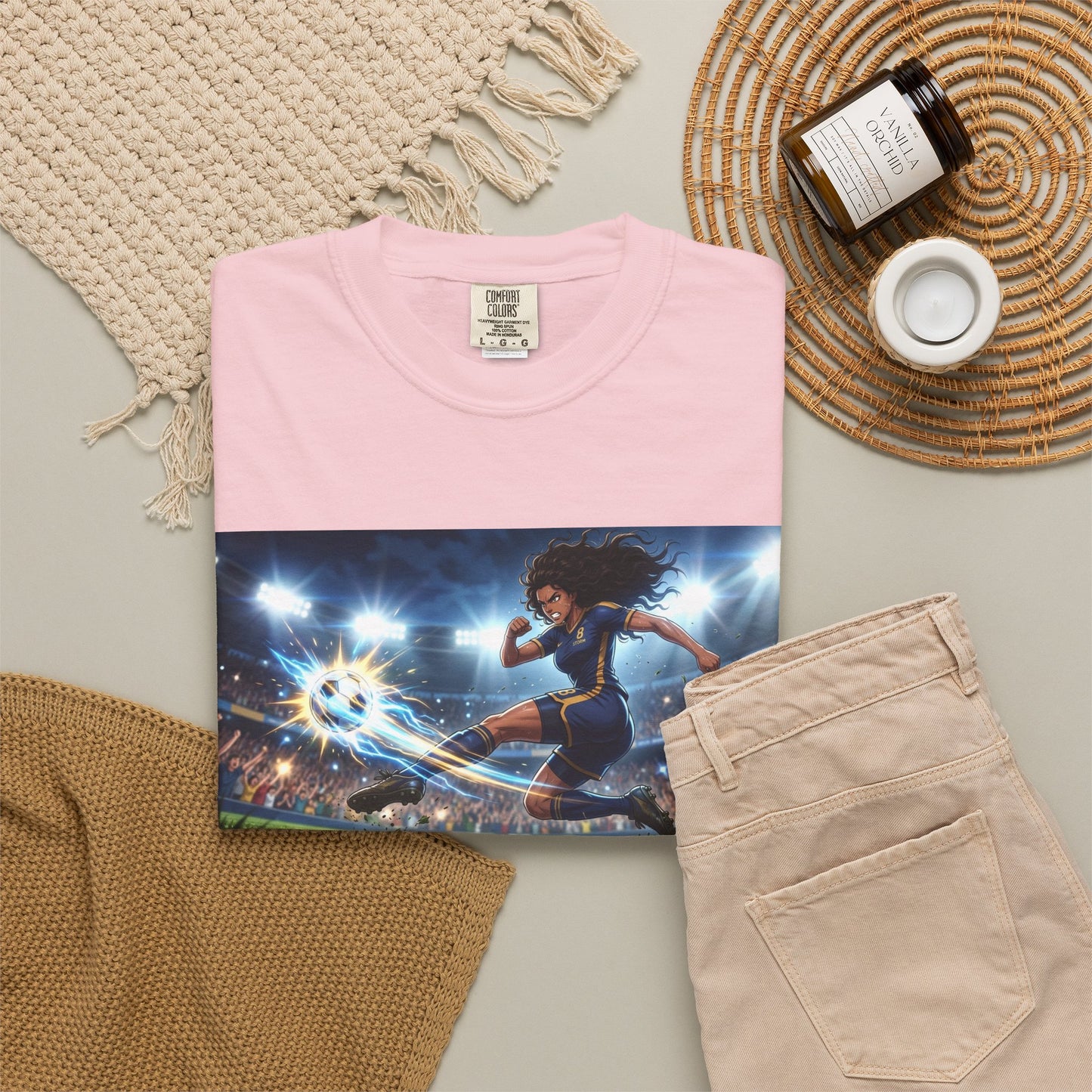 Soccer Kick Graphic T-Shirt — Energetic Stadium Football Design