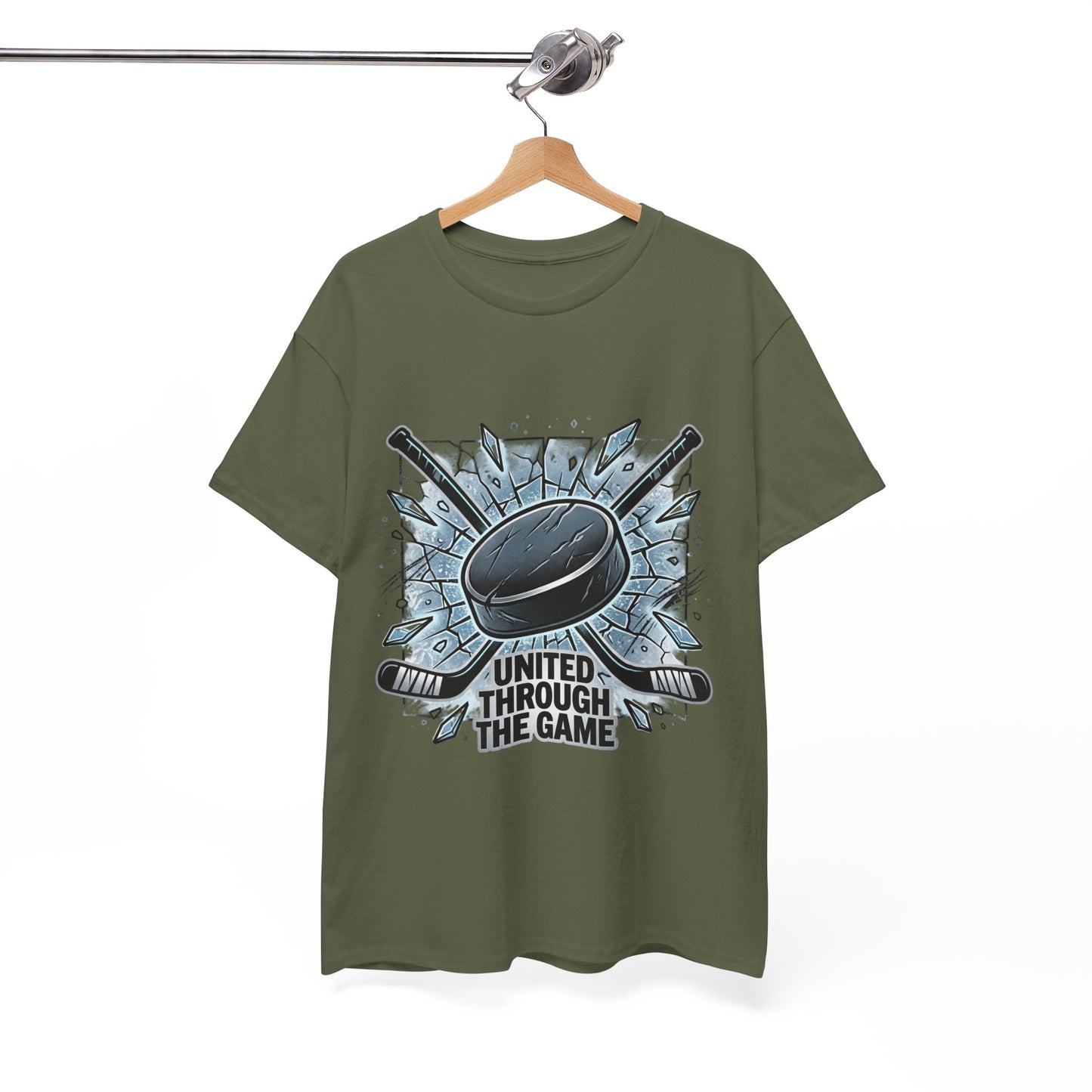 Hockey T-Shirt — "United Through the Game" Graphic Tee