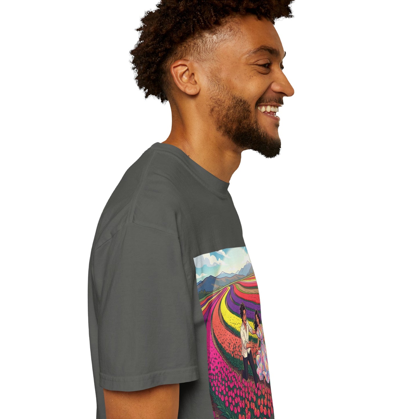 Spring of Us T-Shirt — Floral Field Vintage Couple Graphic Tee