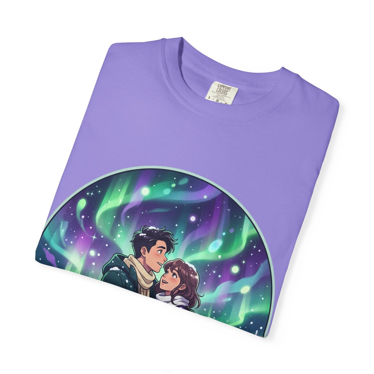 Night Magic T-Shirt — Northern Lights Couple Illustration