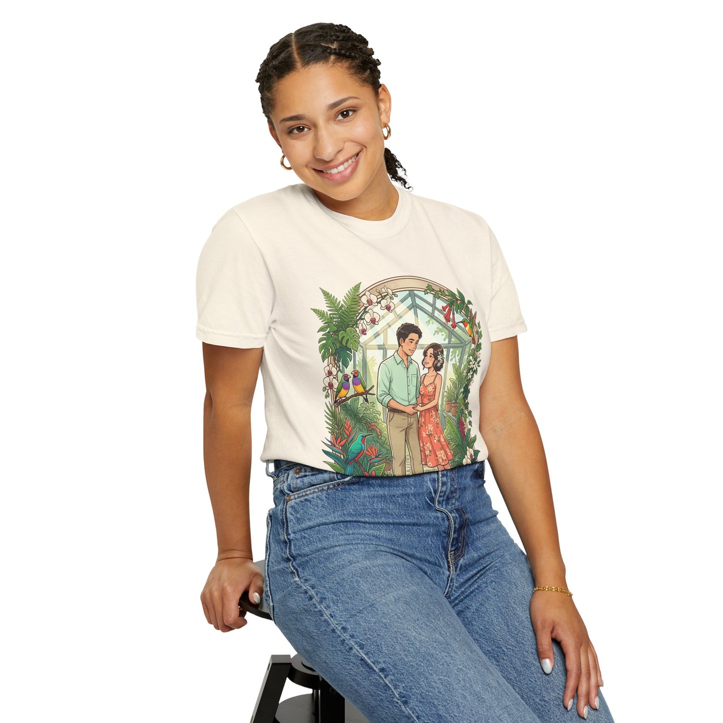 Romantic Greenhouse Couples T-Shirt — “Love Grows Where We Nurture It”