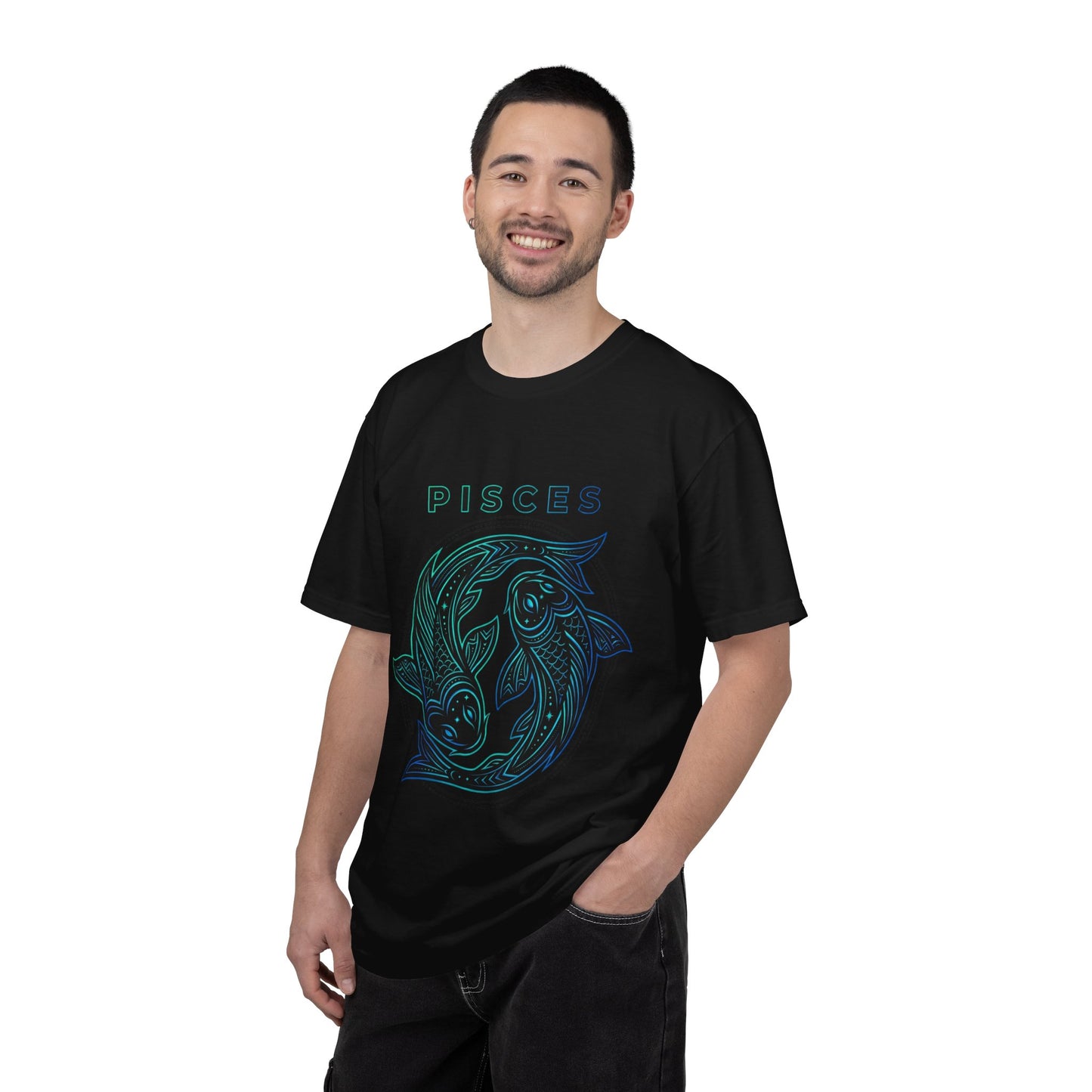 Pisces Zodiac T-Shirt — Artistic Twin Fish Astrology Tee