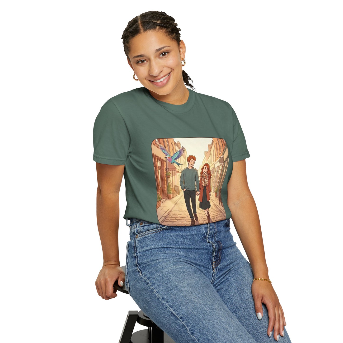 Romantic Stroll T-Shirt — “It’s the little moments” Couple Illustration Tee