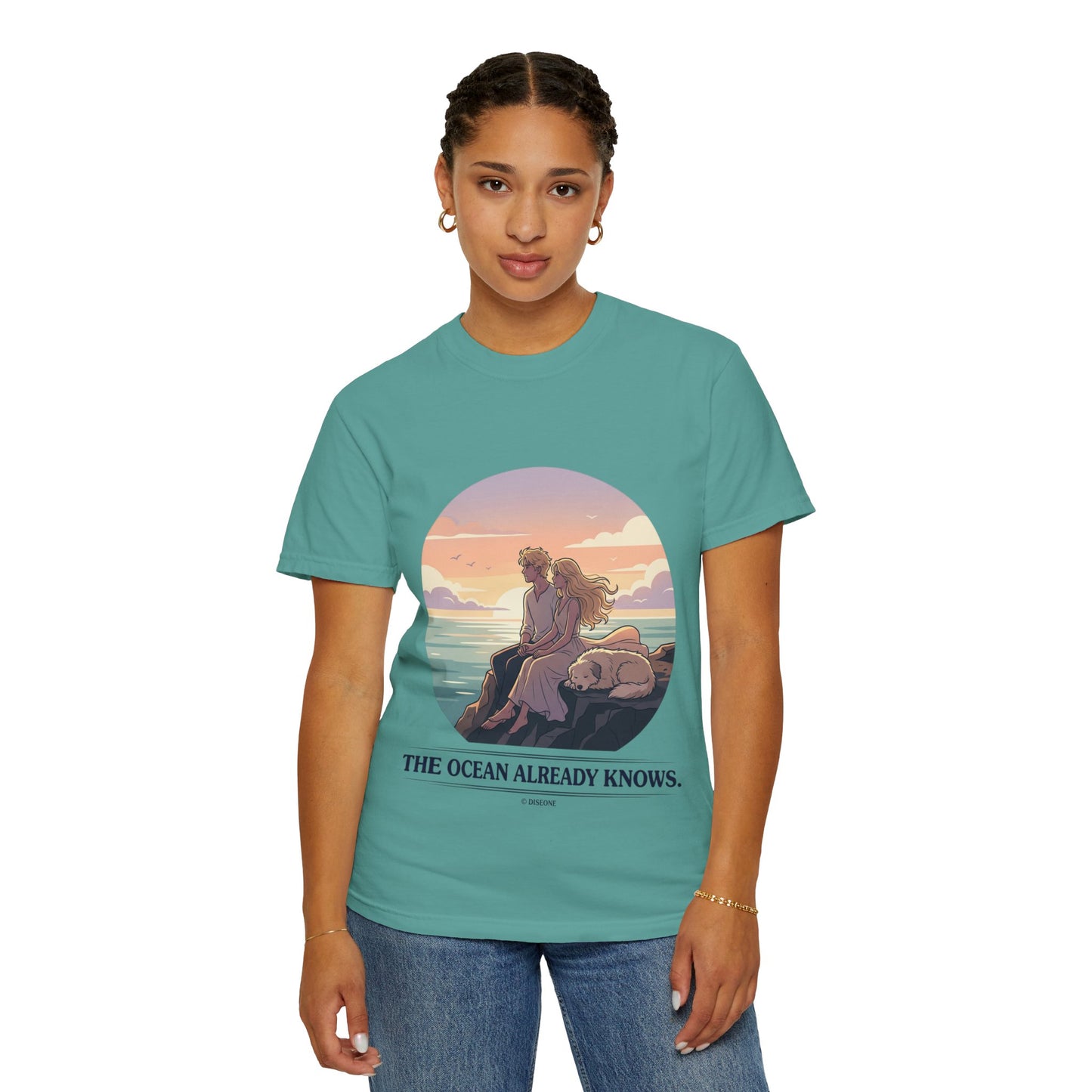 Ocean Sunset Graphic T-Shirt — "The Ocean Already Knows"