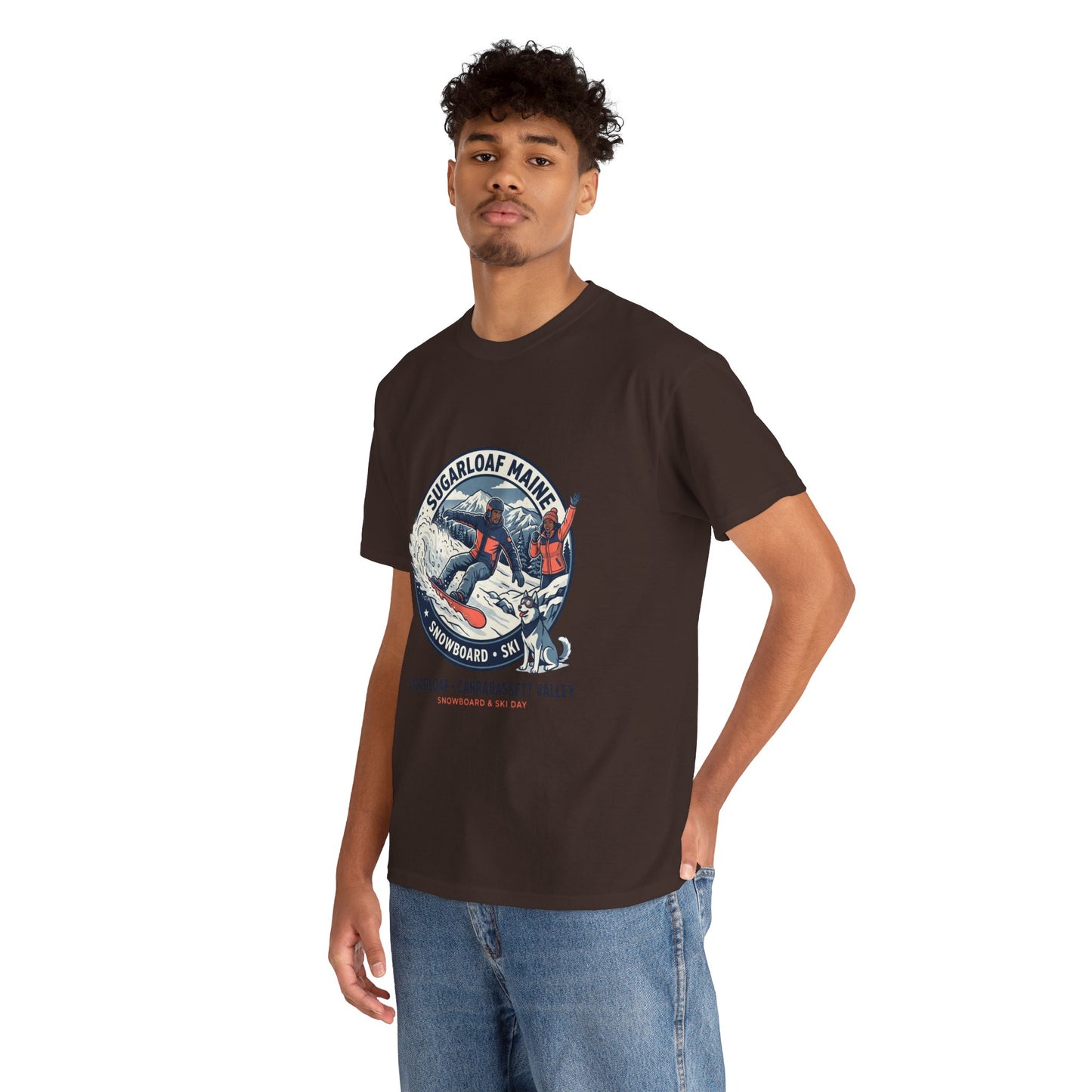 Sugarloaf Maine Snowboard & Ski T‑Shirt — Sugarloaf‑Carrabassett Valley Retro Graphic Tee