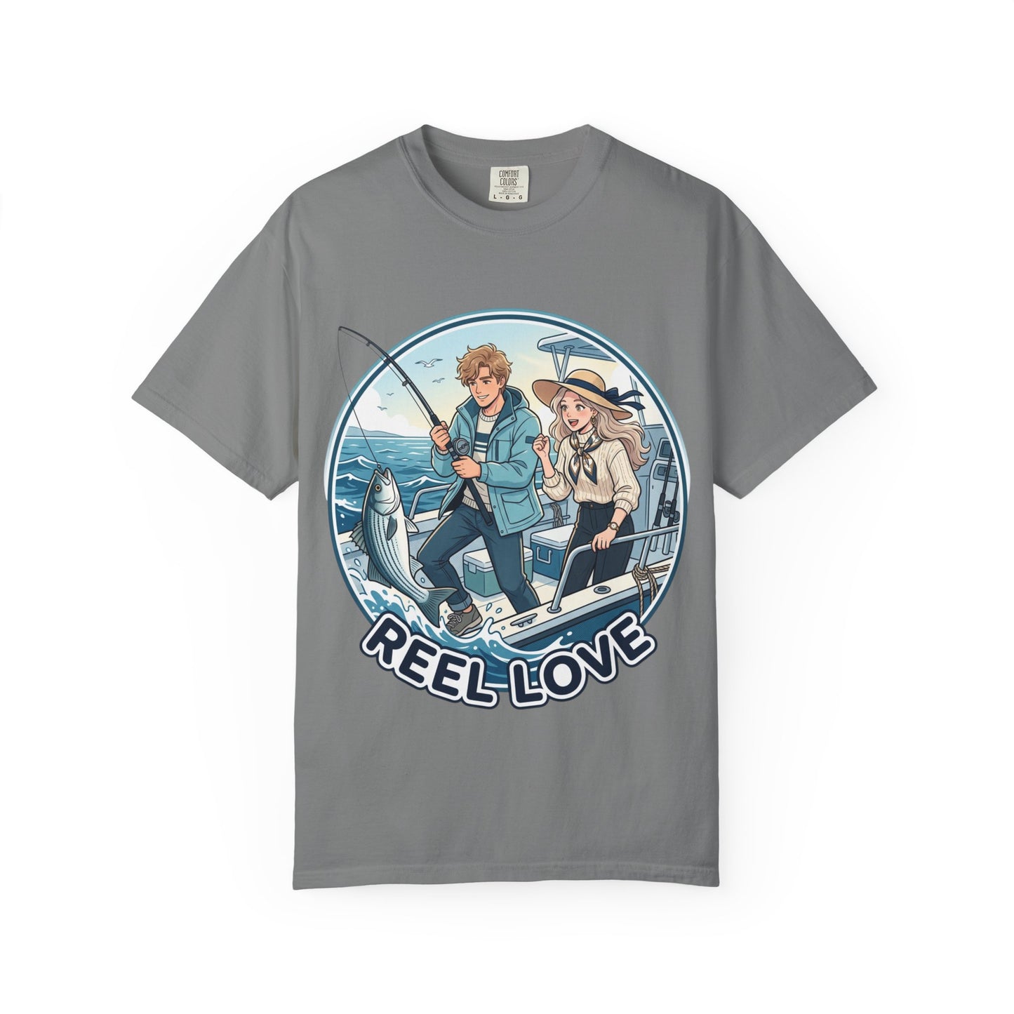Reel Love Fishing T-Shirt — Cute Couple Anglers Graphic Tee
