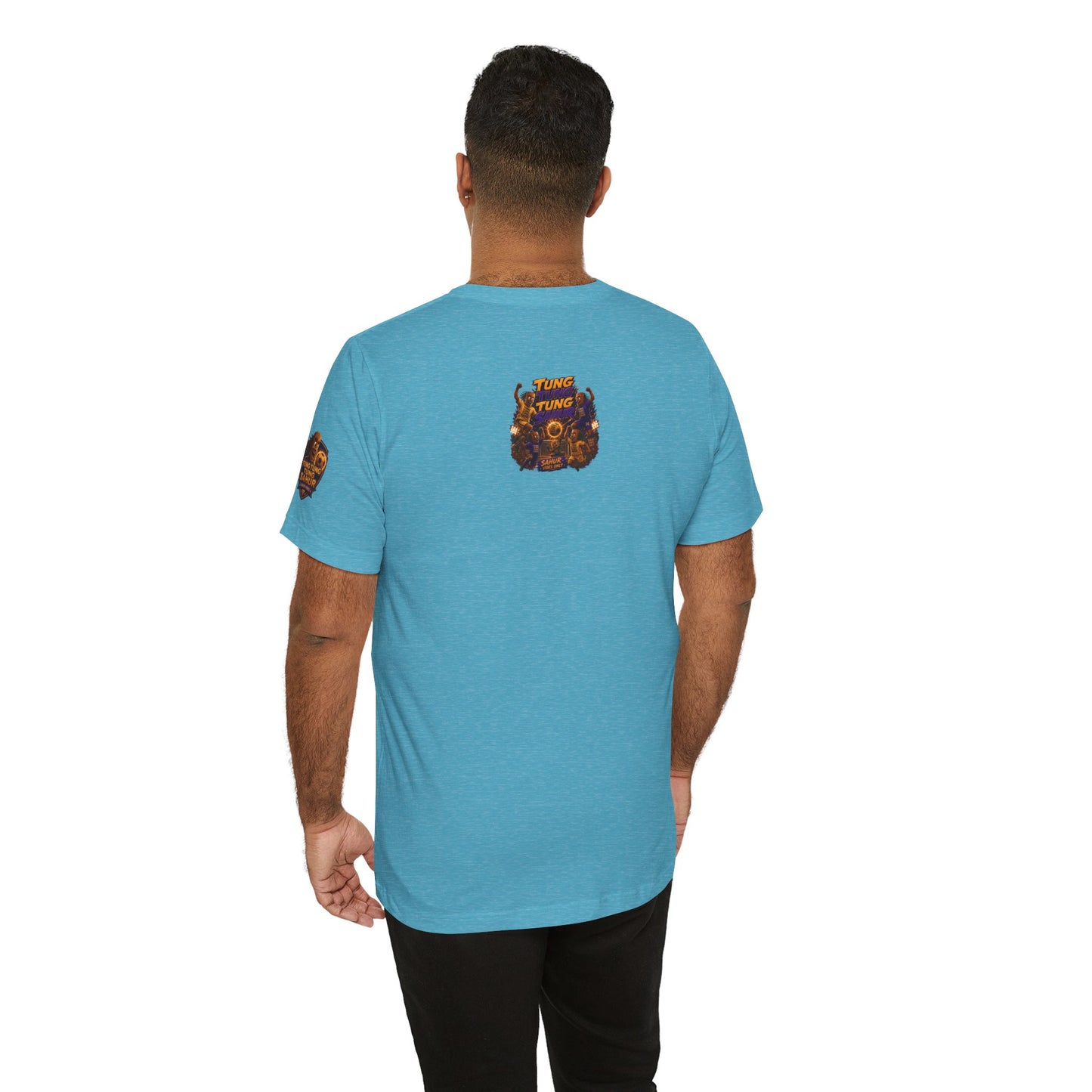 Tung Tung Tung Sahur Header Goal Soccer Action Graphic Tee — Team Court Night Design