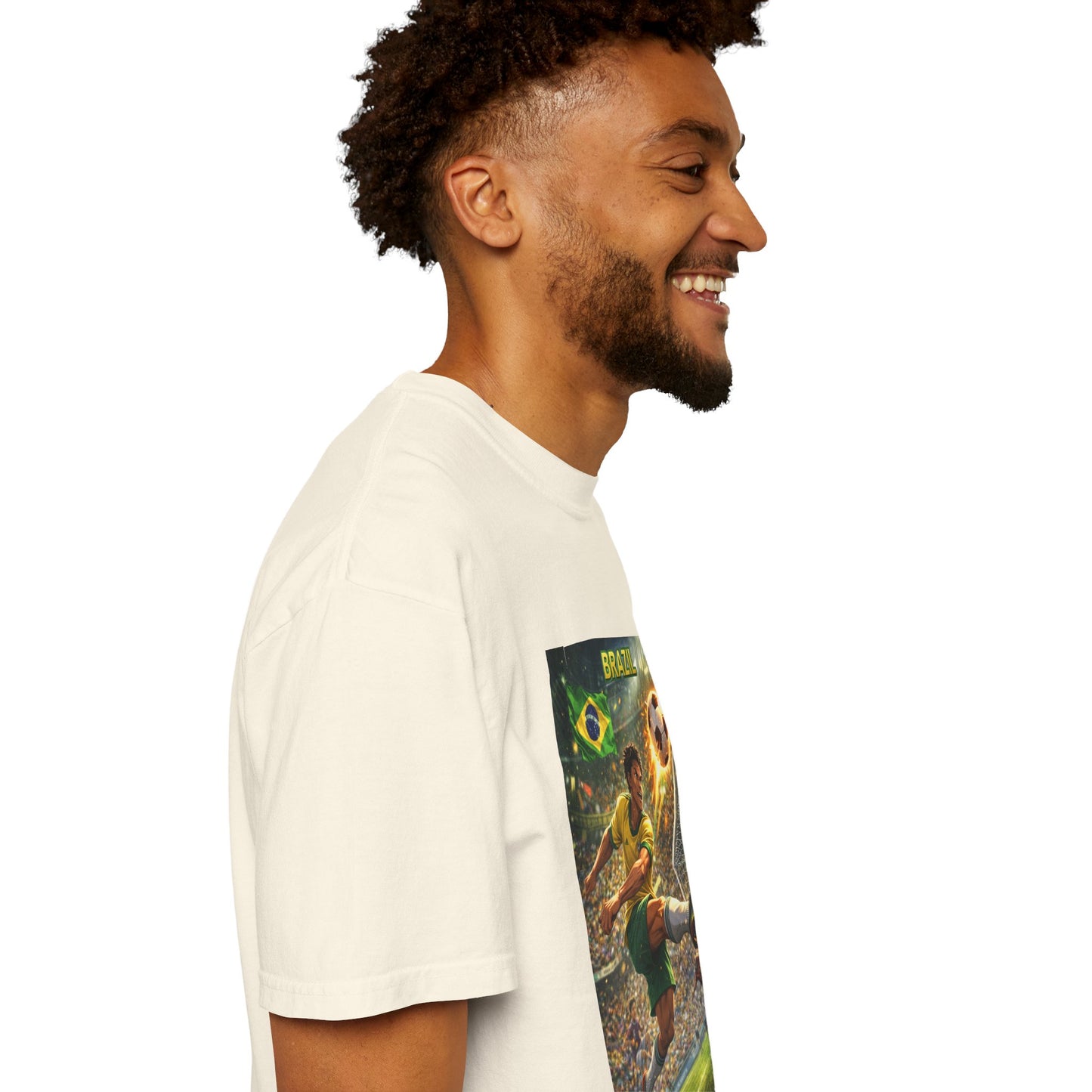 Brazil Soccer T-Shirt – Vintage Player Kick Graphic (Brazil)