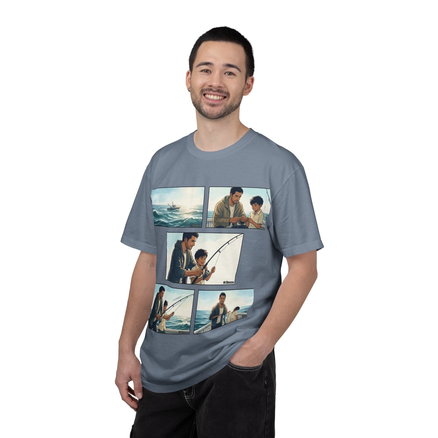 MORNING TIDES” (FATHER & SON EDITION) T-Shirt — Dad & Son Beach Fishing Graphic Tee