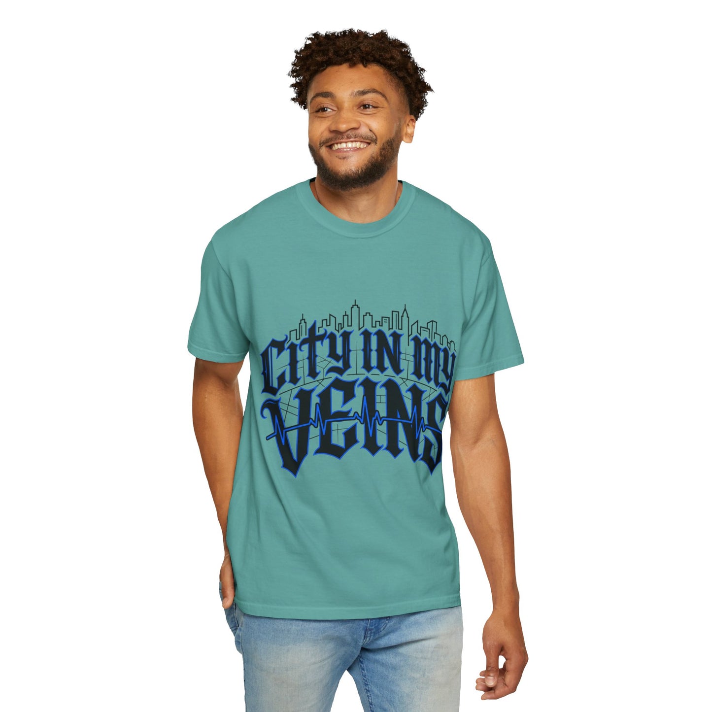 City in My Veins T-Shirt — Urban Skyline Graphic Tee