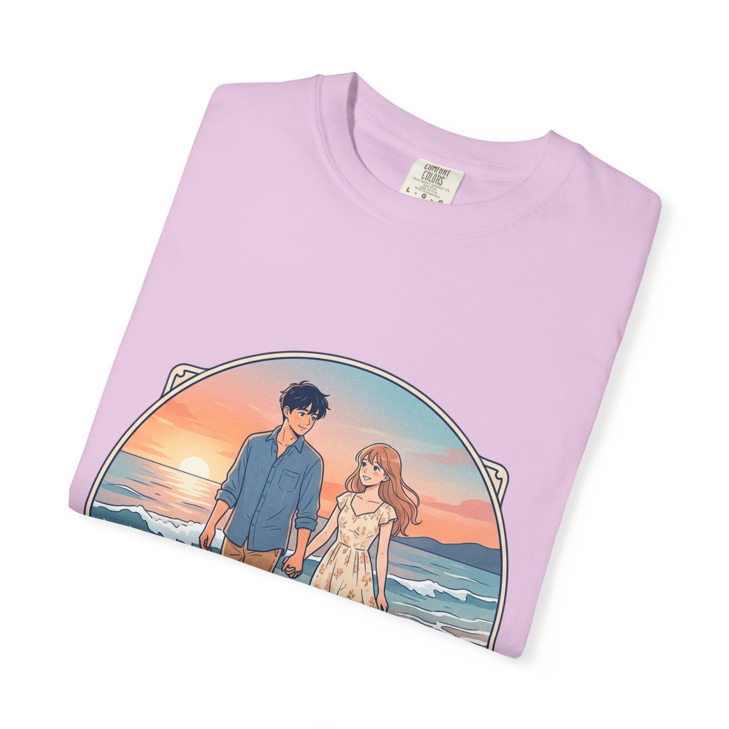 Sunset Lovers Beach T-Shirt — Romantic Couple Graphic Tee
