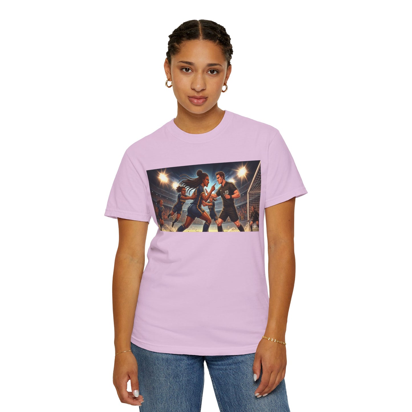 Soccer Night Match T-Shirt — Dynamic Players Under Stadium Lights