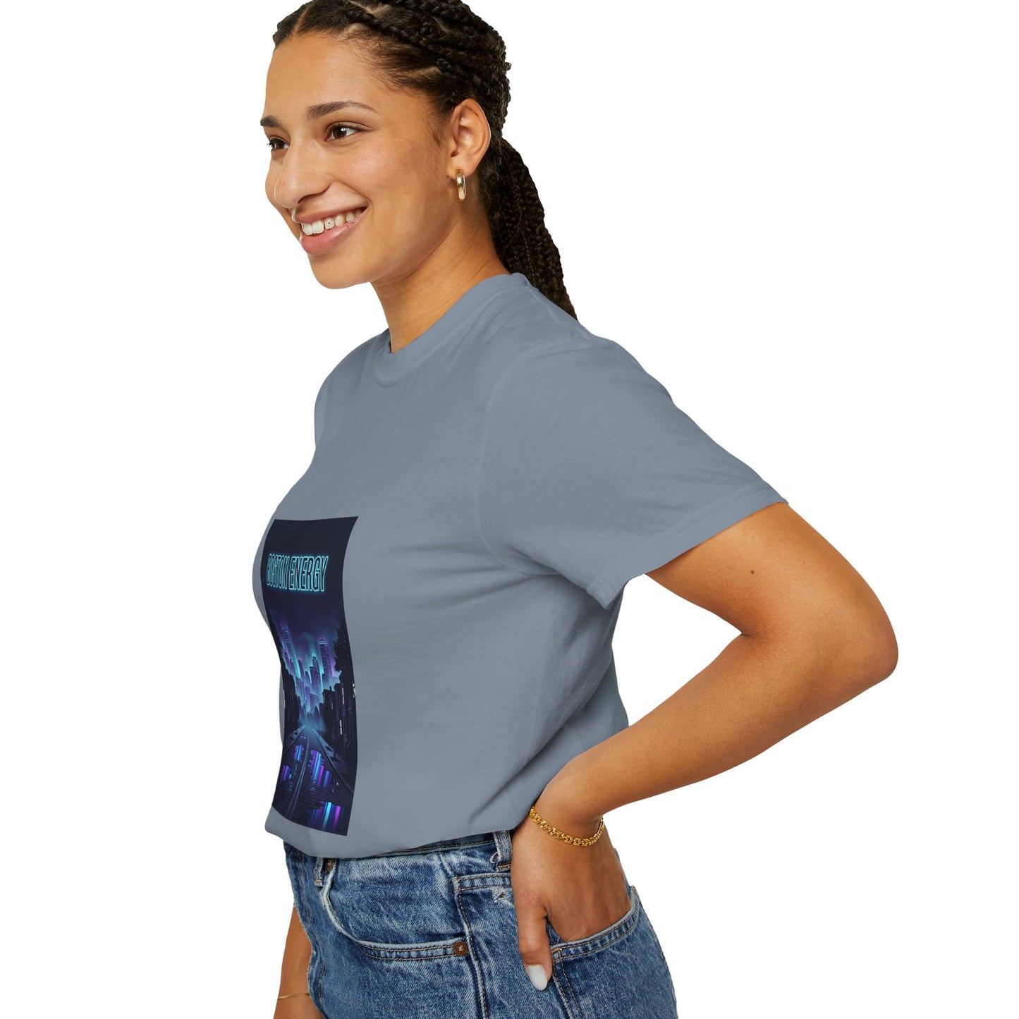 T-Shirt — "Boston Energy" Neon Cityscape Graphic Tee