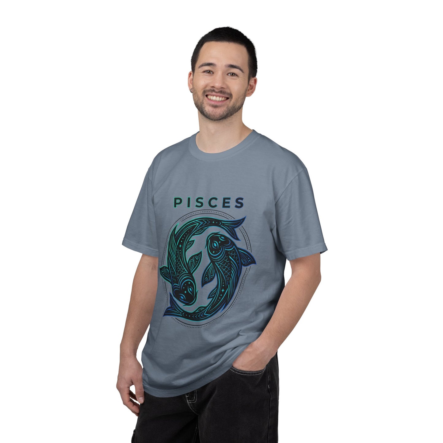 Pisces Zodiac T-Shirt — Artistic Twin Fish Astrology Tee
